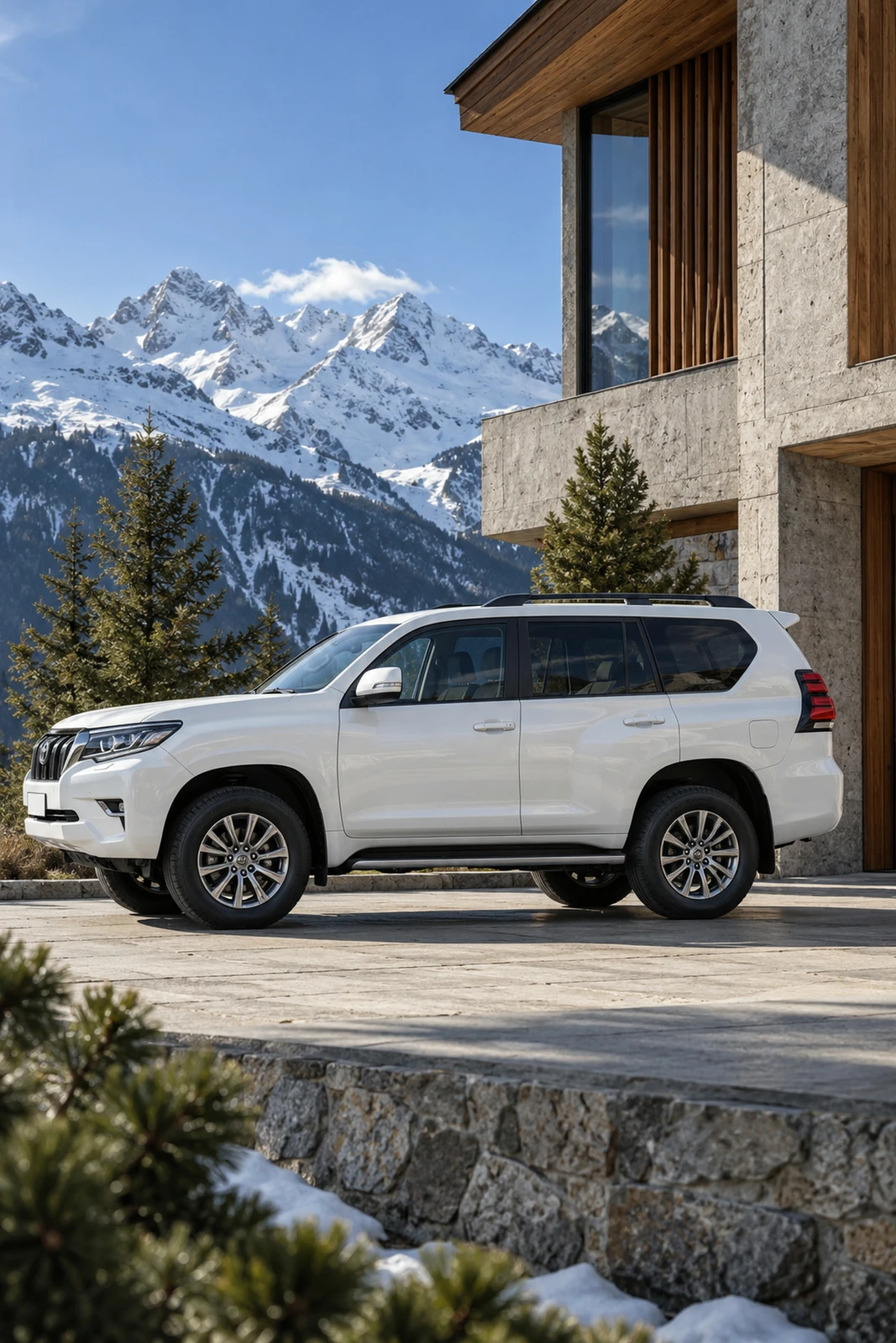 АВТО 1008409 Тойота Прадо 150 Белый Горный отель