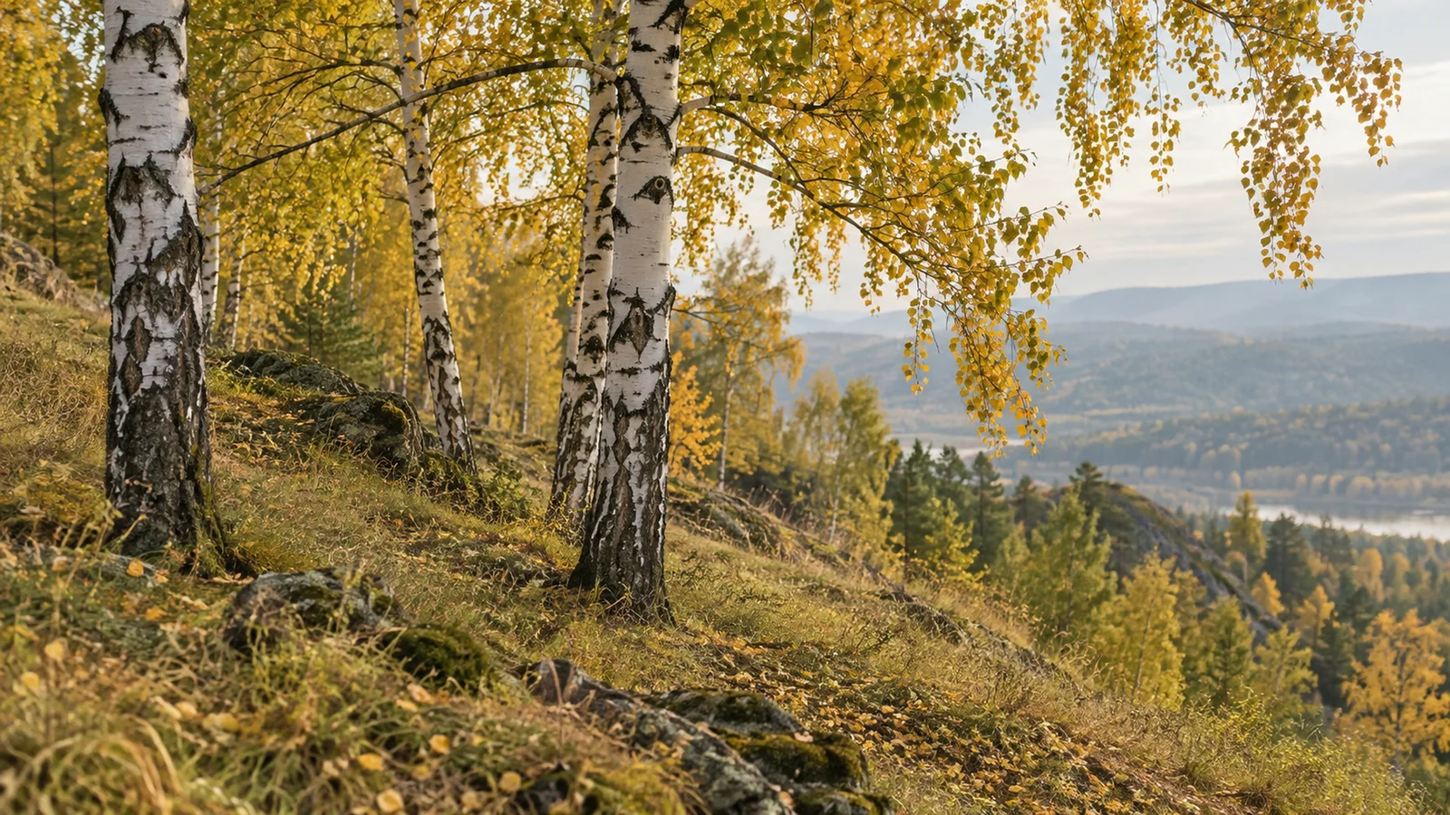 ПРН 1000391 Урал — берёзовое золото на склоне