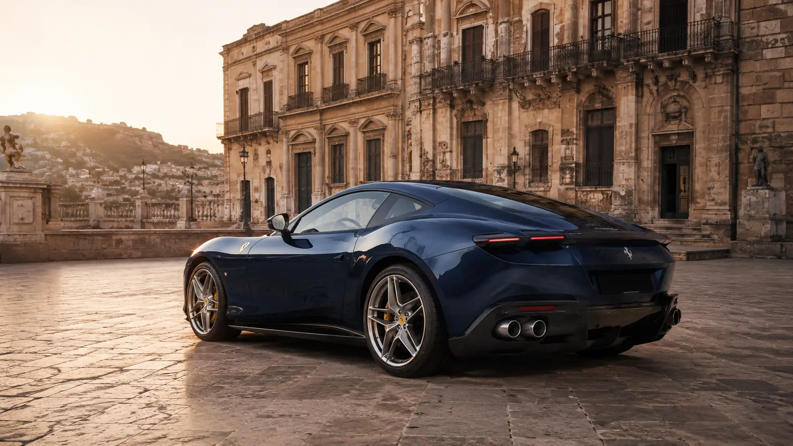 АВТО 1001771 синий Ferrari Roma на старой площади