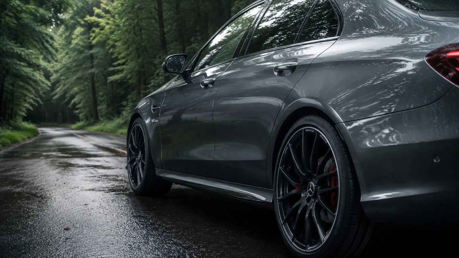 АВТО 1003105 графитовый Mercedes-AMG E 63 S крупно премиальный кадр