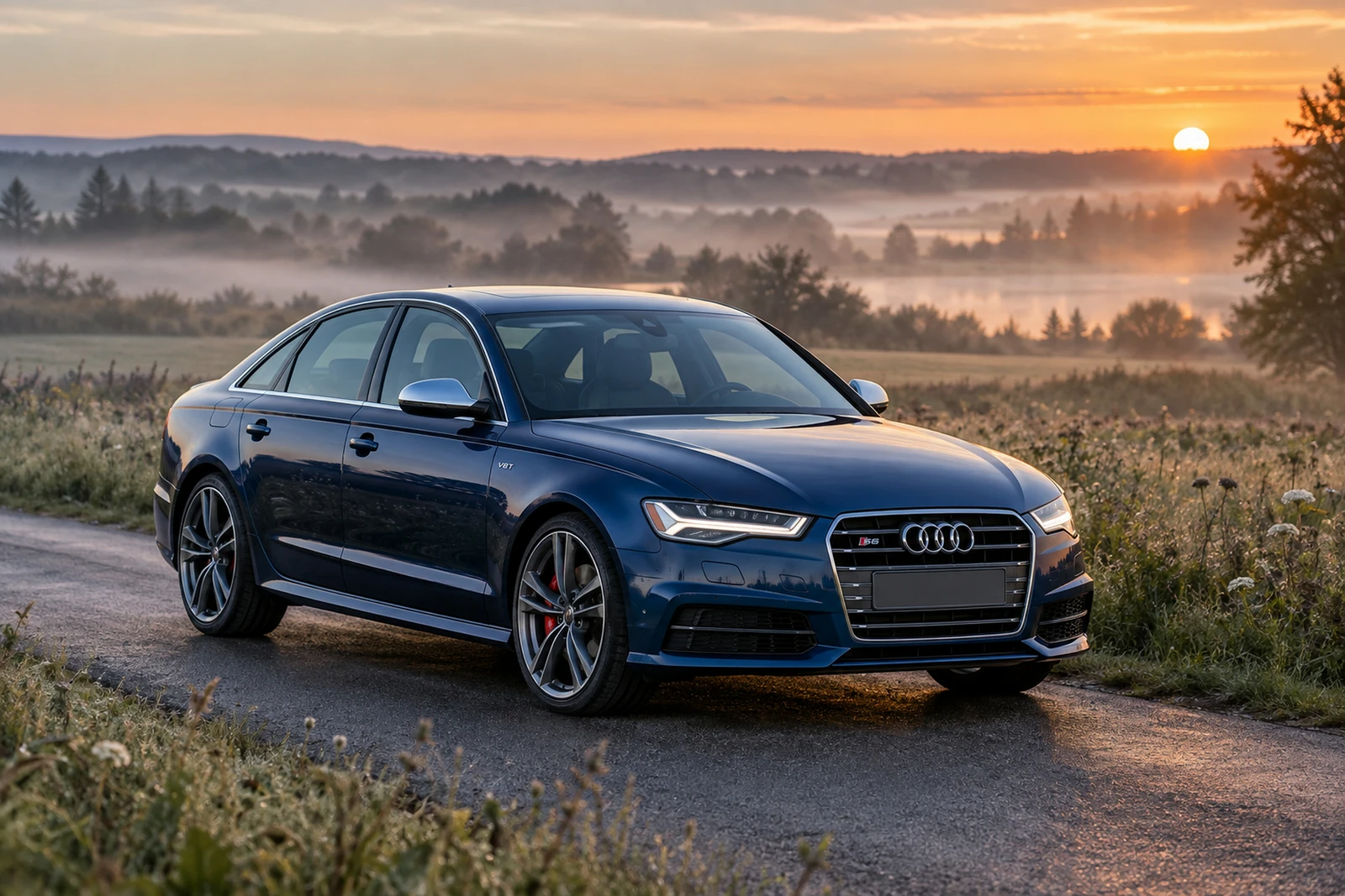 АВТО 1008538 Ауди S6 C7 синий Туманный луг