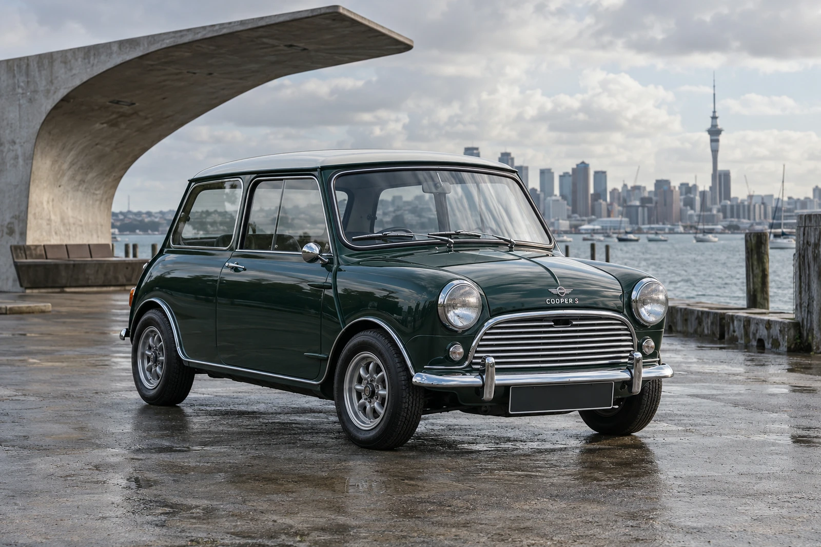 АВТО 1008674 Мини CooperS 1965 зелёный Оклендский бетонный пирс