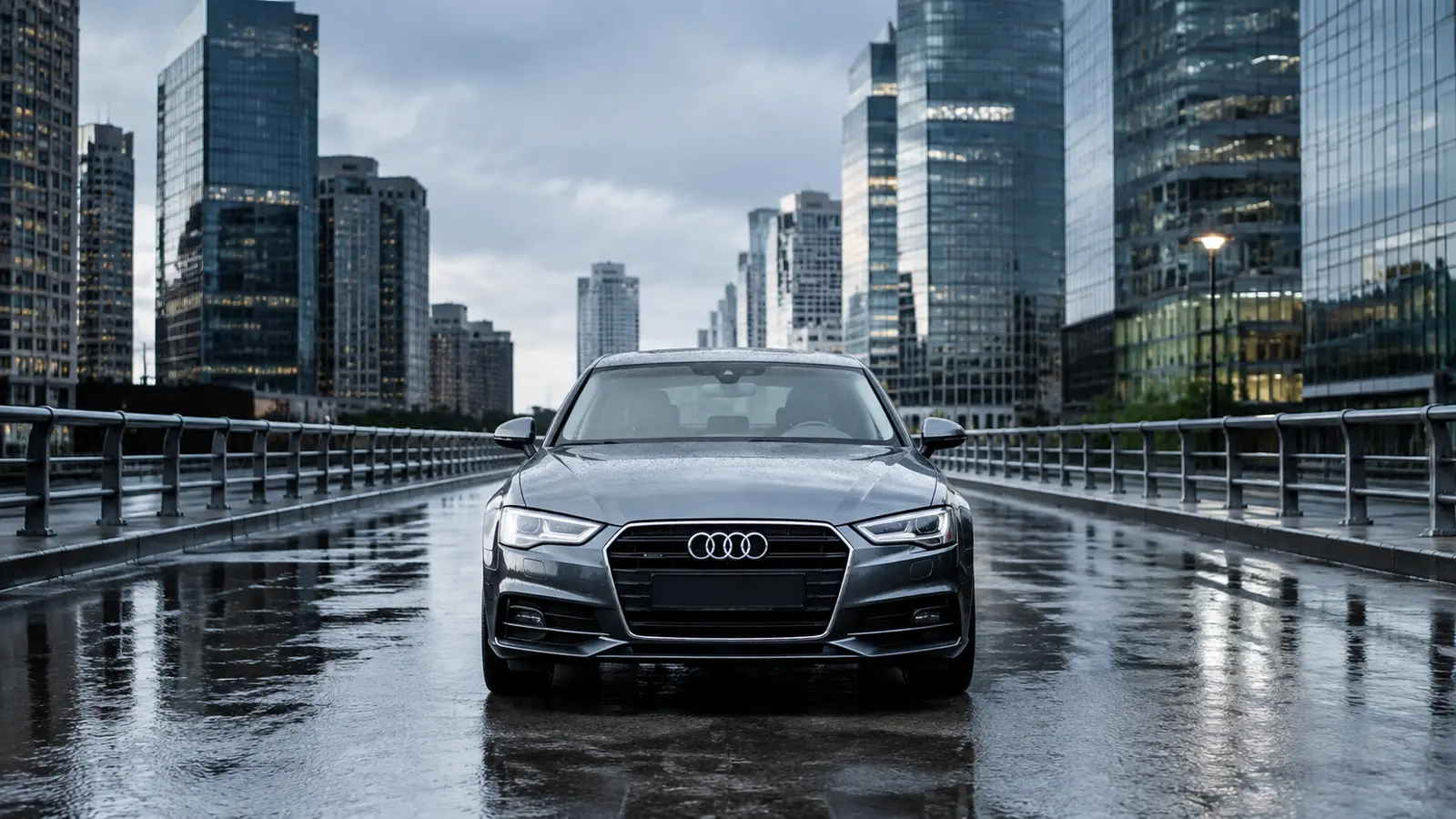 АВТО 1000534 серый Audi A6 C7 в деловом районе