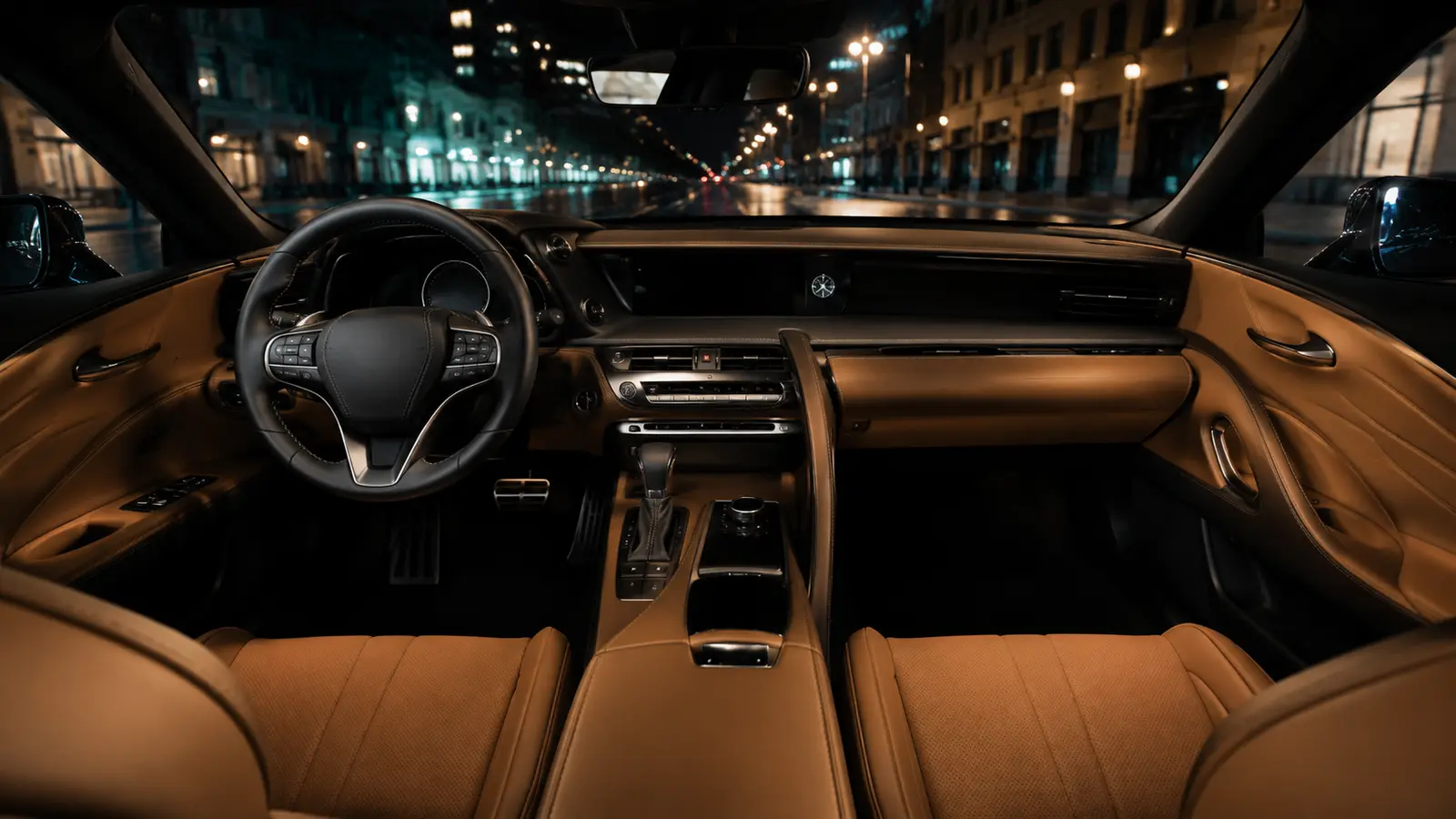 АВТО 1000556 салон Lexus LC 500 на ночной улице