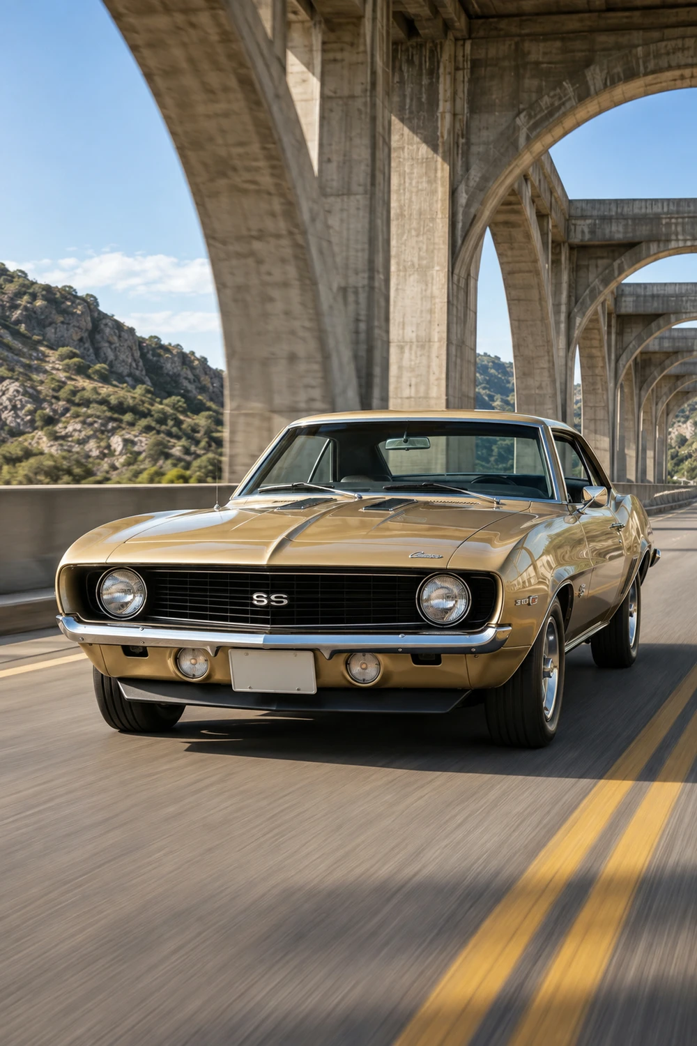 АВТО 1006762 Chevrolet Camaro SS 1969 шампань под арками