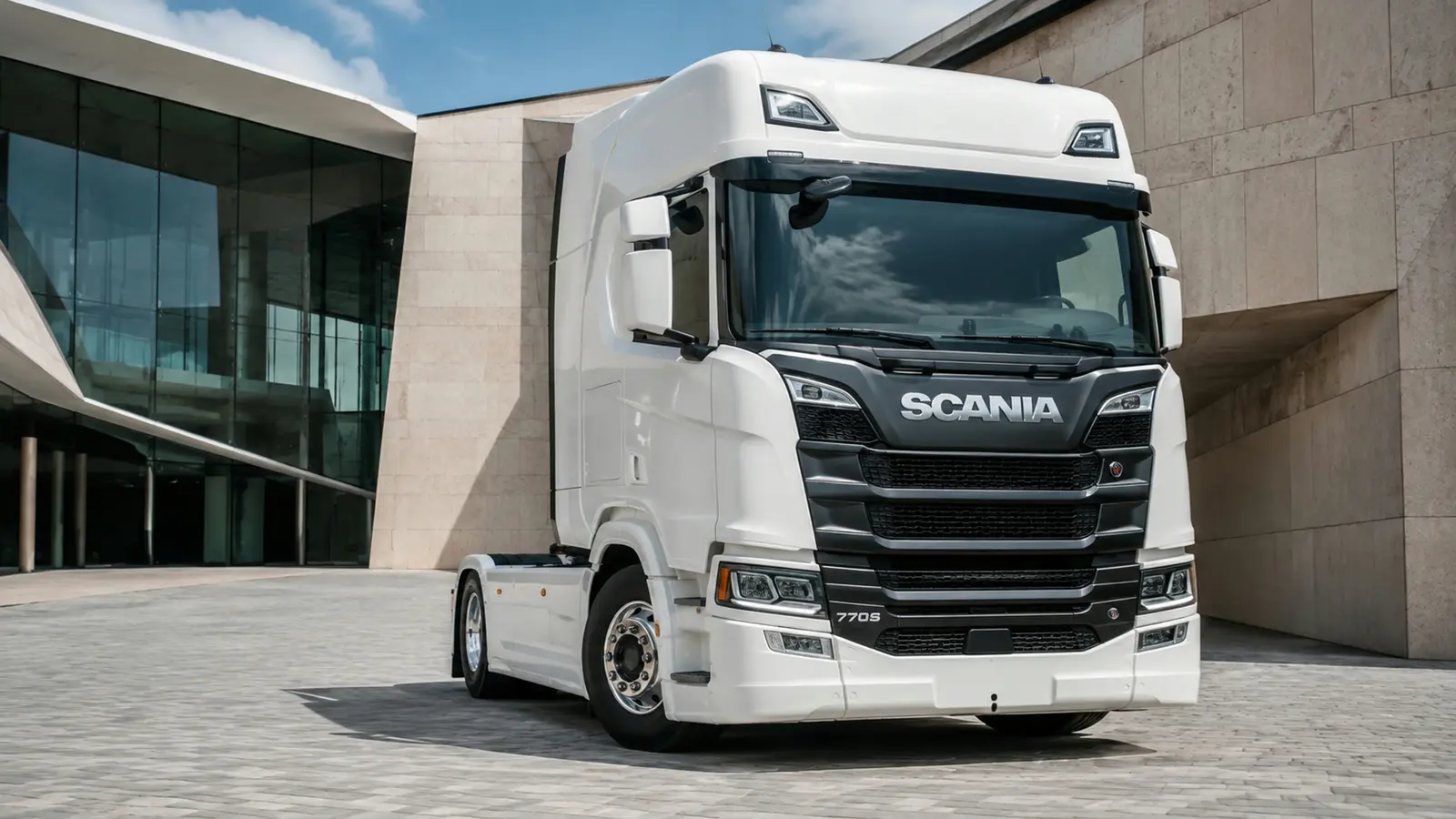 АВТО 1003250 жемчужно-белый Scania 770S крупно кабина и переднее колесо