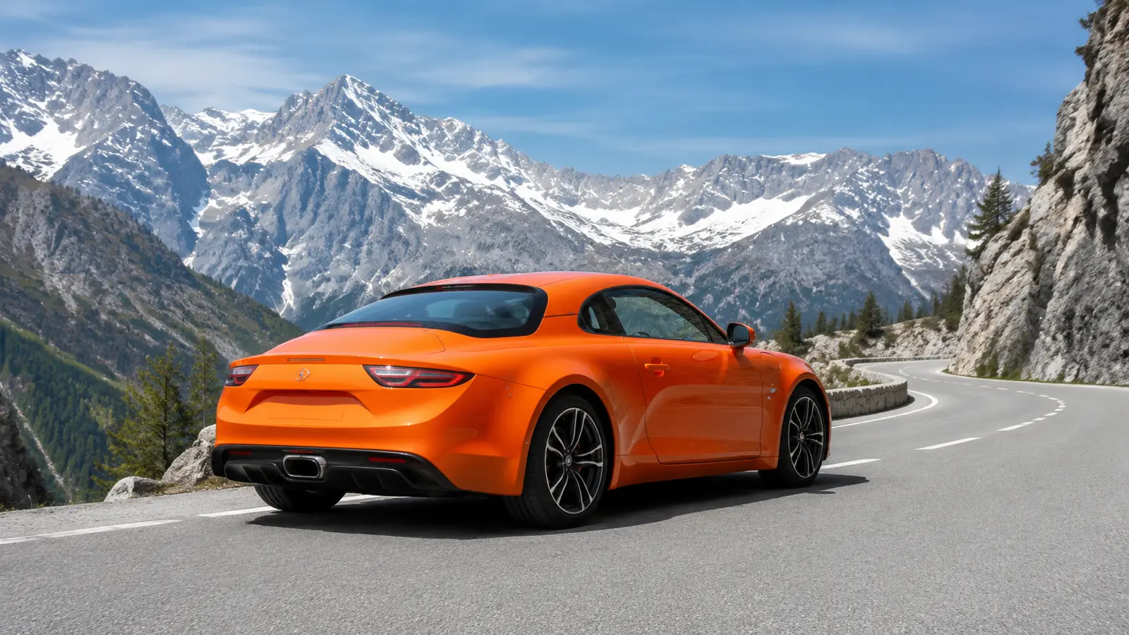 АВТО 1001312 Оранжевый Alpine A110 на горном перевале