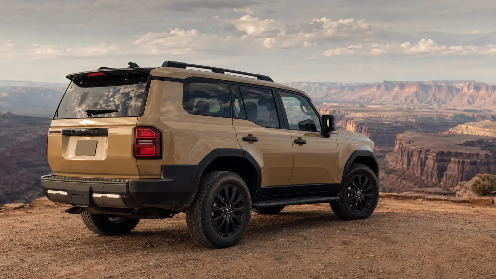 АВТО 1002446 песочный Toyota Land Cruiser 250 у пустынного каньона