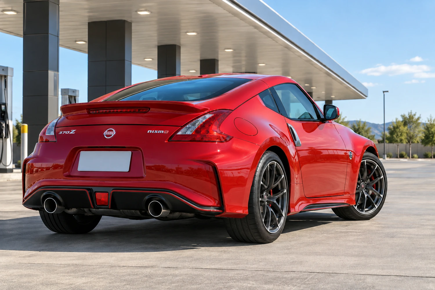 АВТО 1006919 Nissan 370Z Nismo красный АЗС с круглым светом
