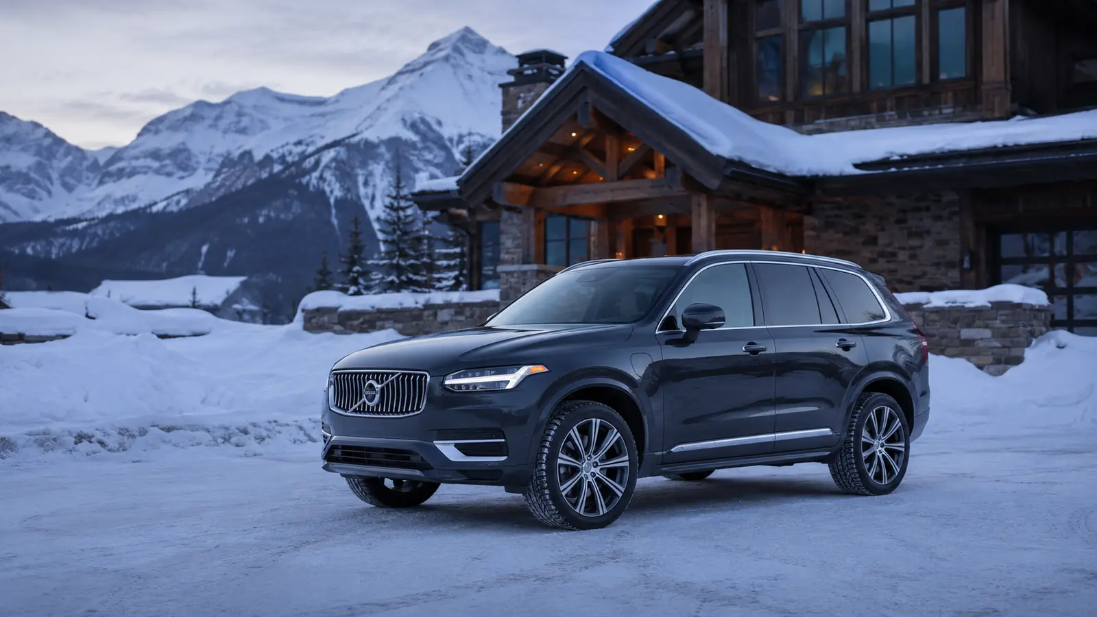 АВТО 1000048 тёмный Volvo XC90 у шале