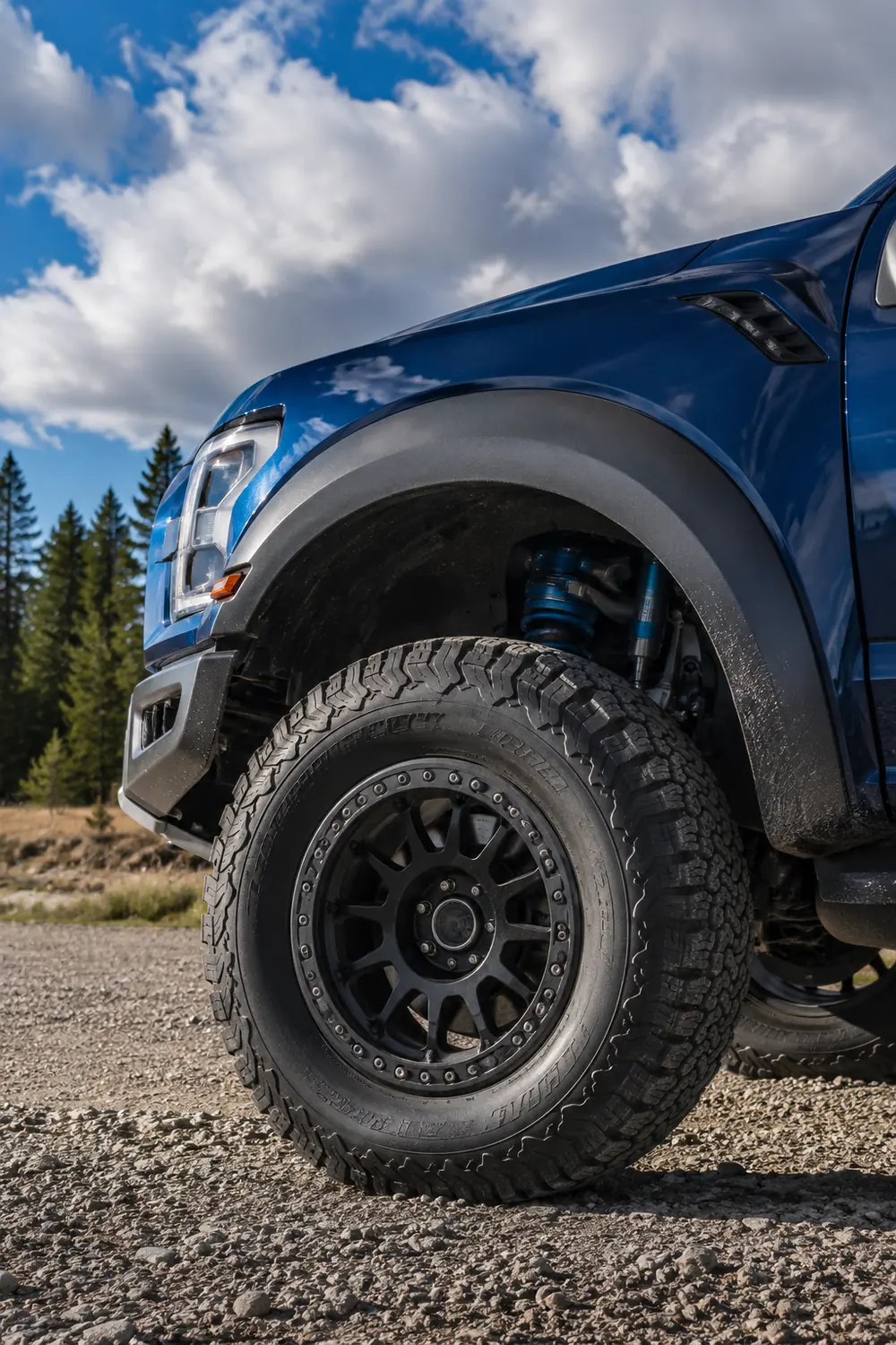АВТО 1003856 прокаченный синий Ford F150 Raptor крупно колесо