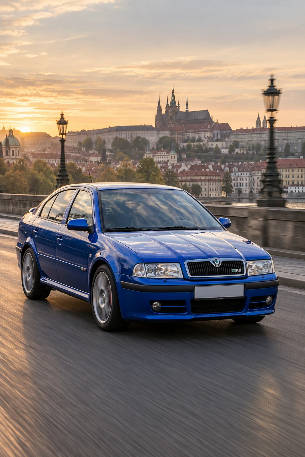 АВТО 1008625 Шкода Octavia RS Mk1 синий Пражский мост на рассвете