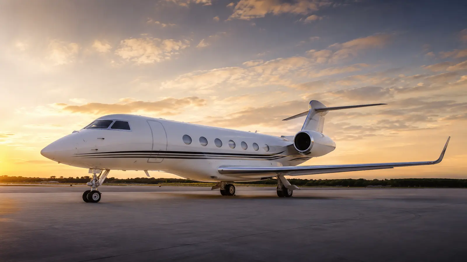 АВТО 1001736 белый Gulfstream G600 на рассвете