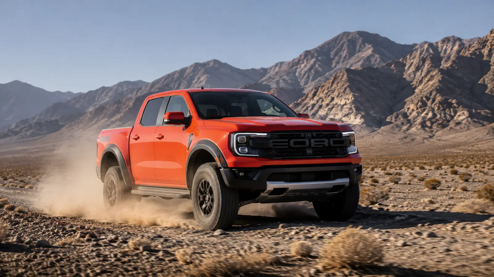 АВТО 1001129 оранжевый Ford Ranger Raptor в пустыне