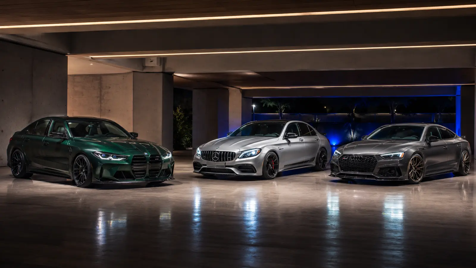 АВТО 1002032 BMW Mercedes и Audi на закрытой клубной встрече