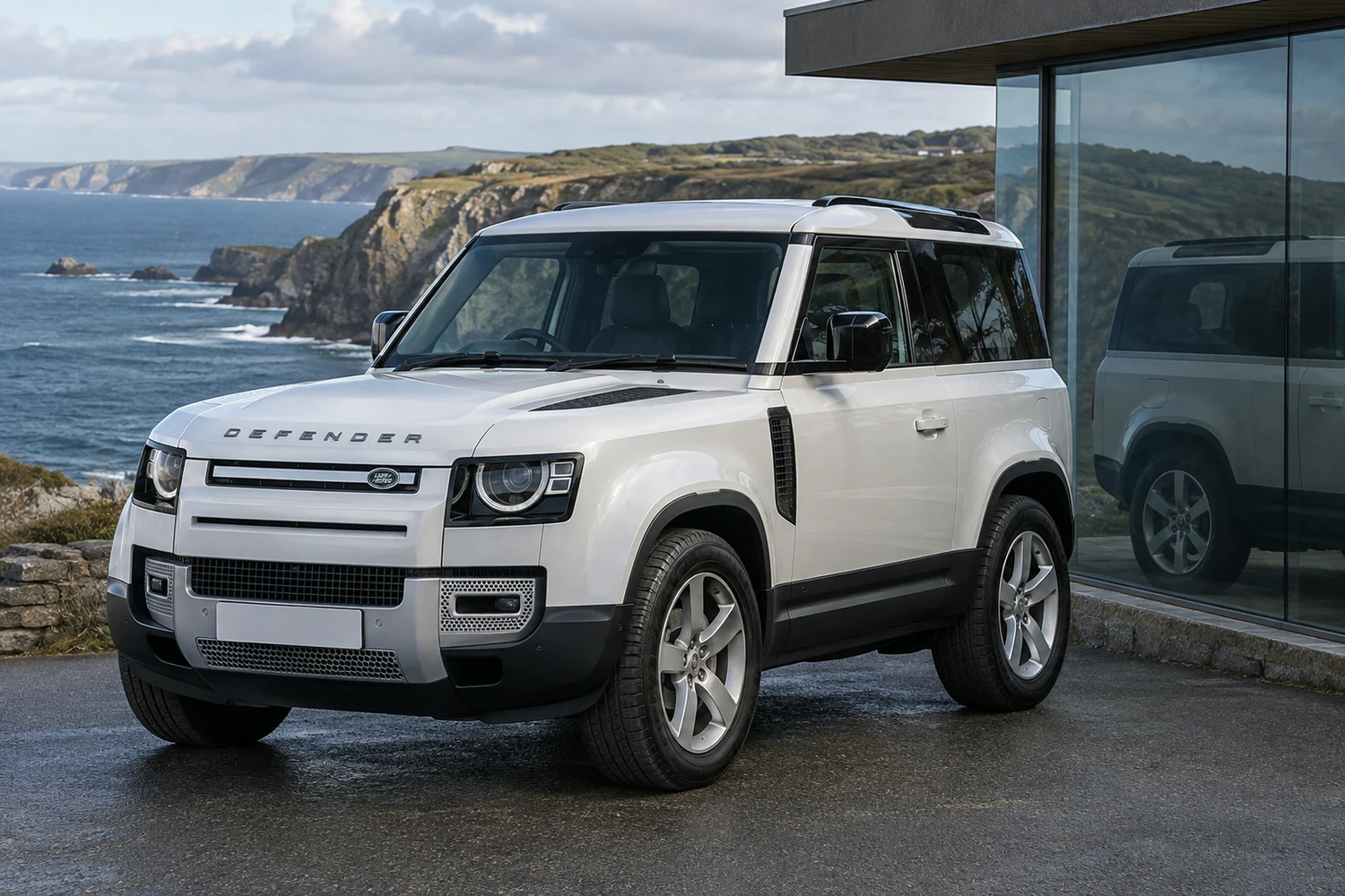 АВТО 1007332 Land Rover Defender 90 белый атлантический берег
