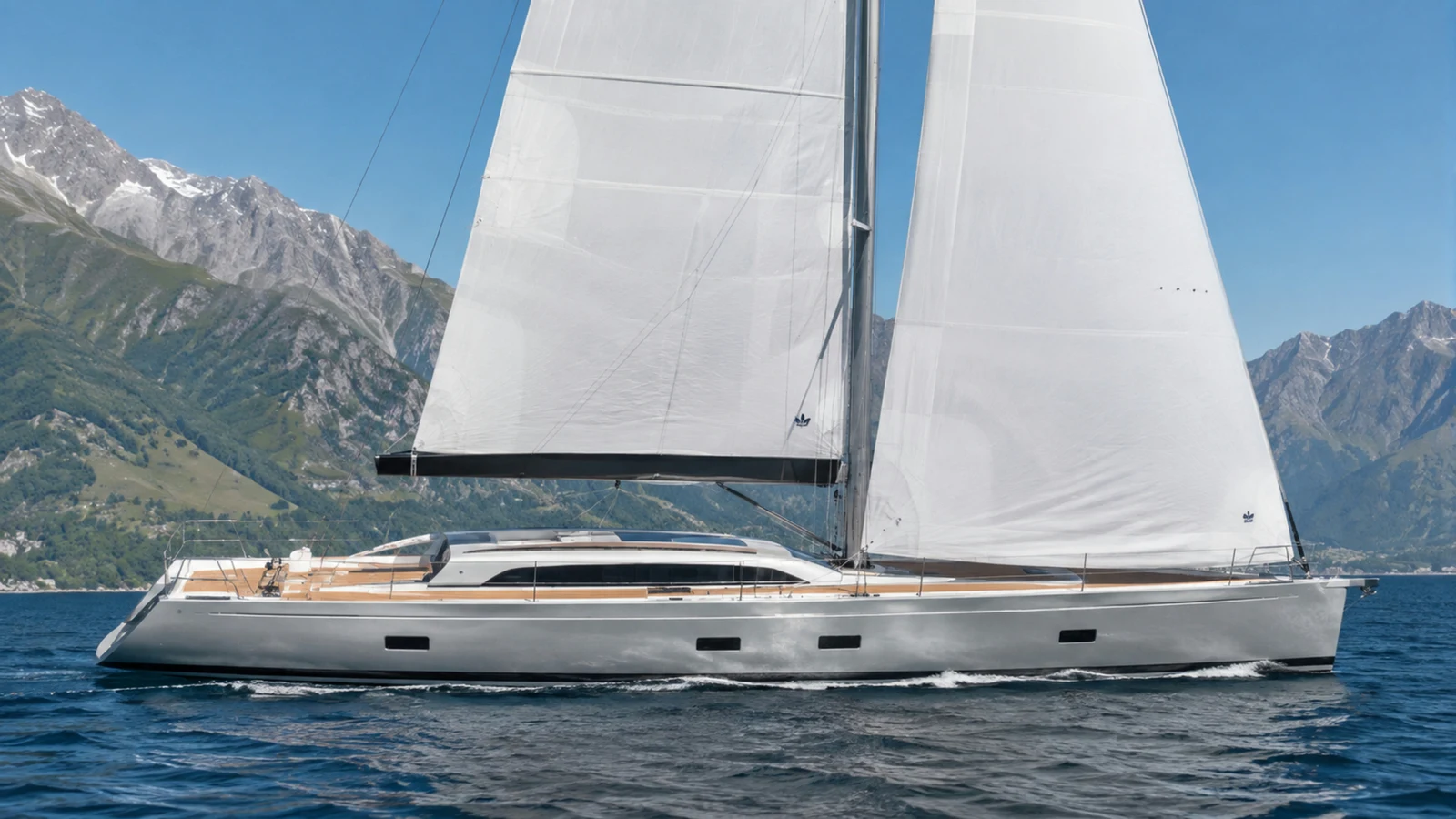 АВТО 1003241 серебристый Baltic 67 sailing yacht целиком премиальный кадр