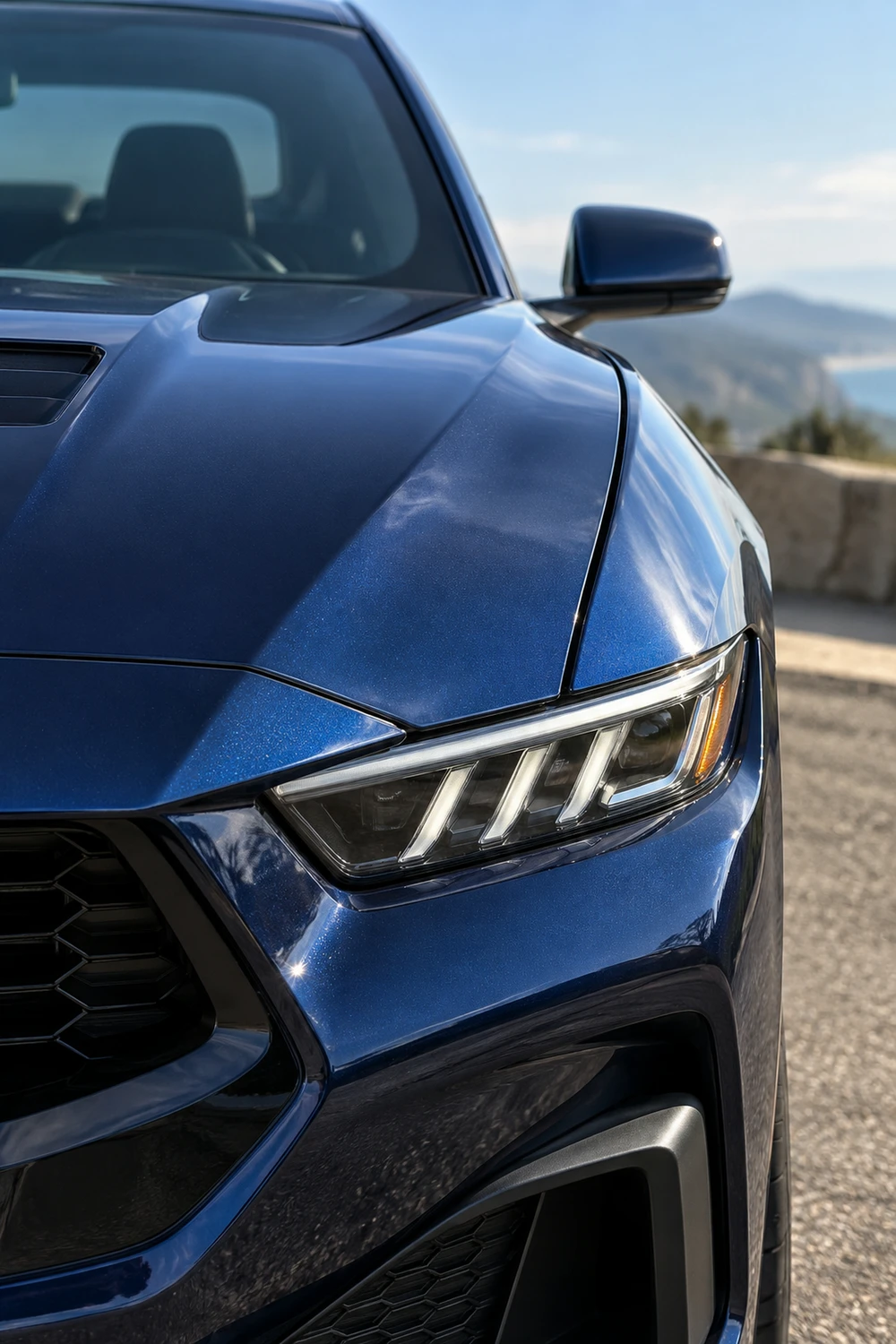 АВТО 1006945 Ford Mustang GT S650 тёмно синий ребро капота