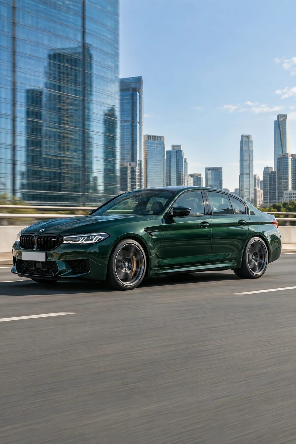 АВТО 1006941 BMW M5 F90 зелёный линии хайвея