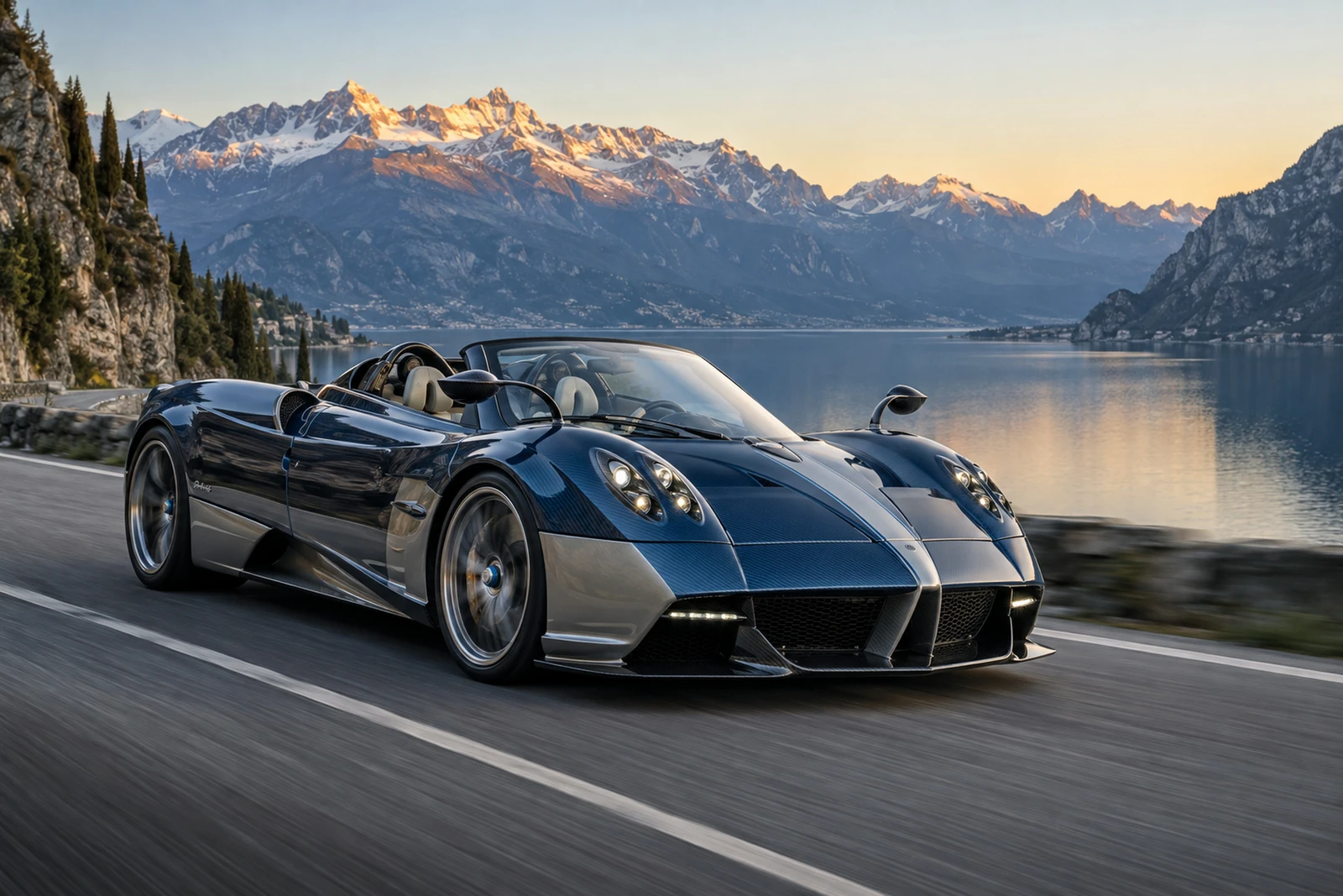 АВТО 1007782 Пагани-Huayra-Roadster-альпийское-озеро