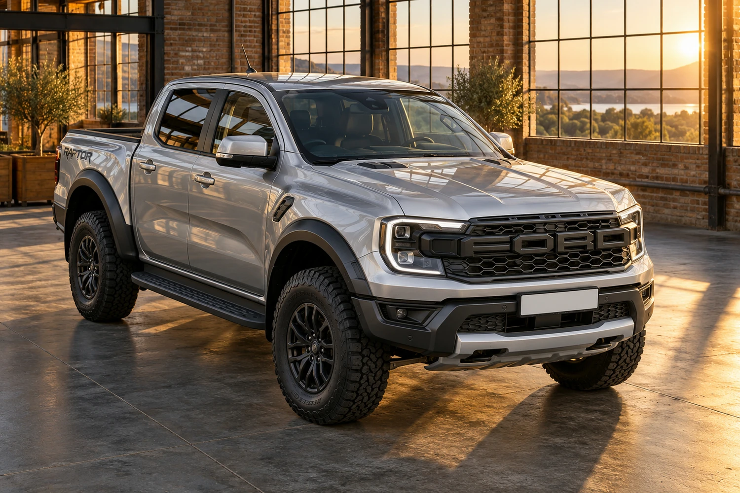 АВТО 1007326 Ford Ranger Raptor серебристый индустриальный павильон