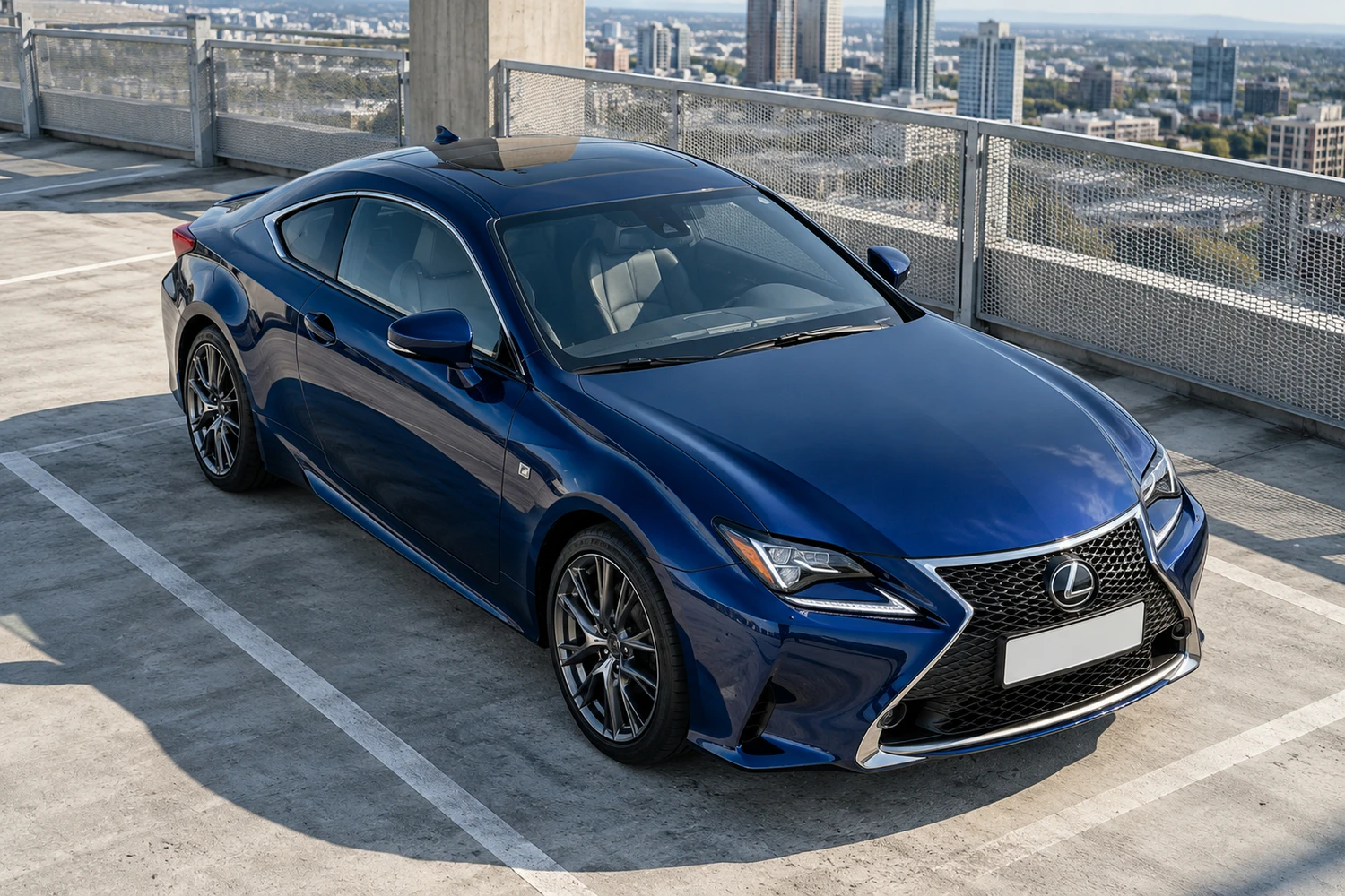 АВТО 1006957 Lexus RC350 тёмно синий паркинг на высоте