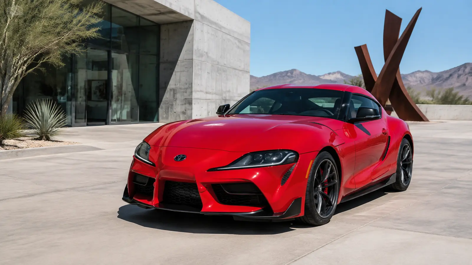 АВТО 1001708 красный Toyota Supra у музея