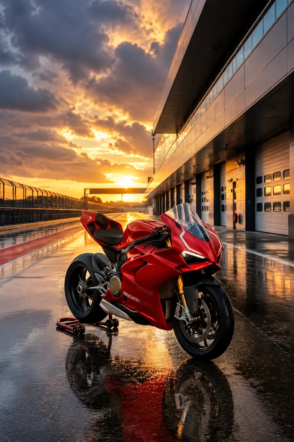 АВТО 1003861 красный Ducati Panigale V4 S на пит лейне