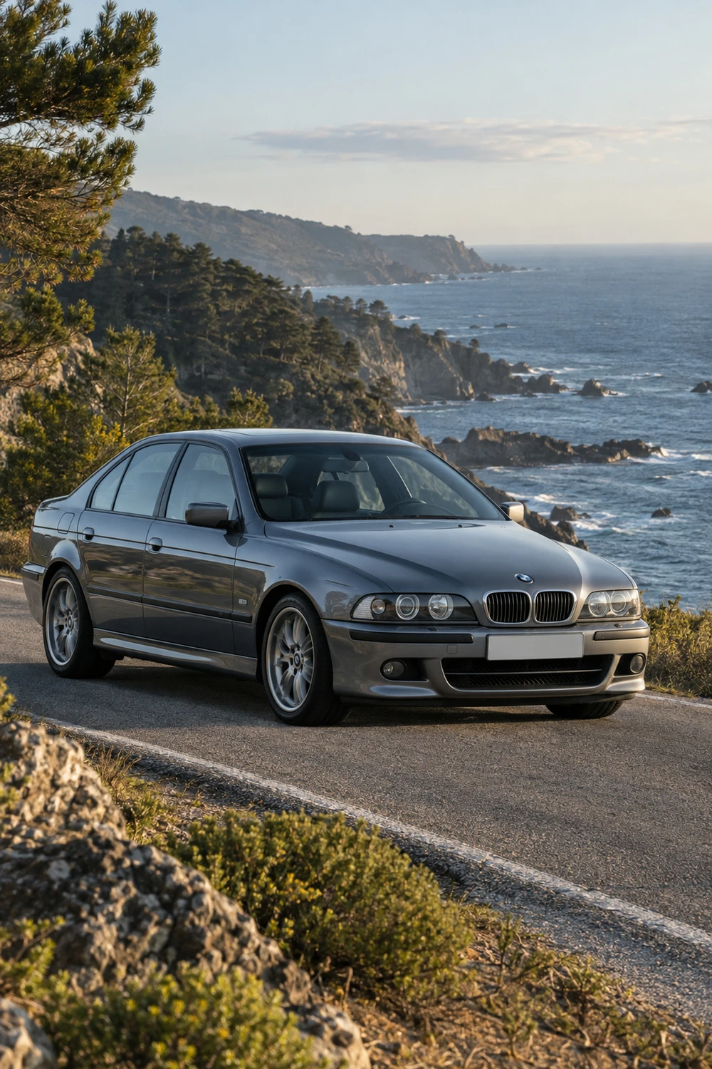 АВТО 1007415 BMW M5 E39 серый прибрежная дорога