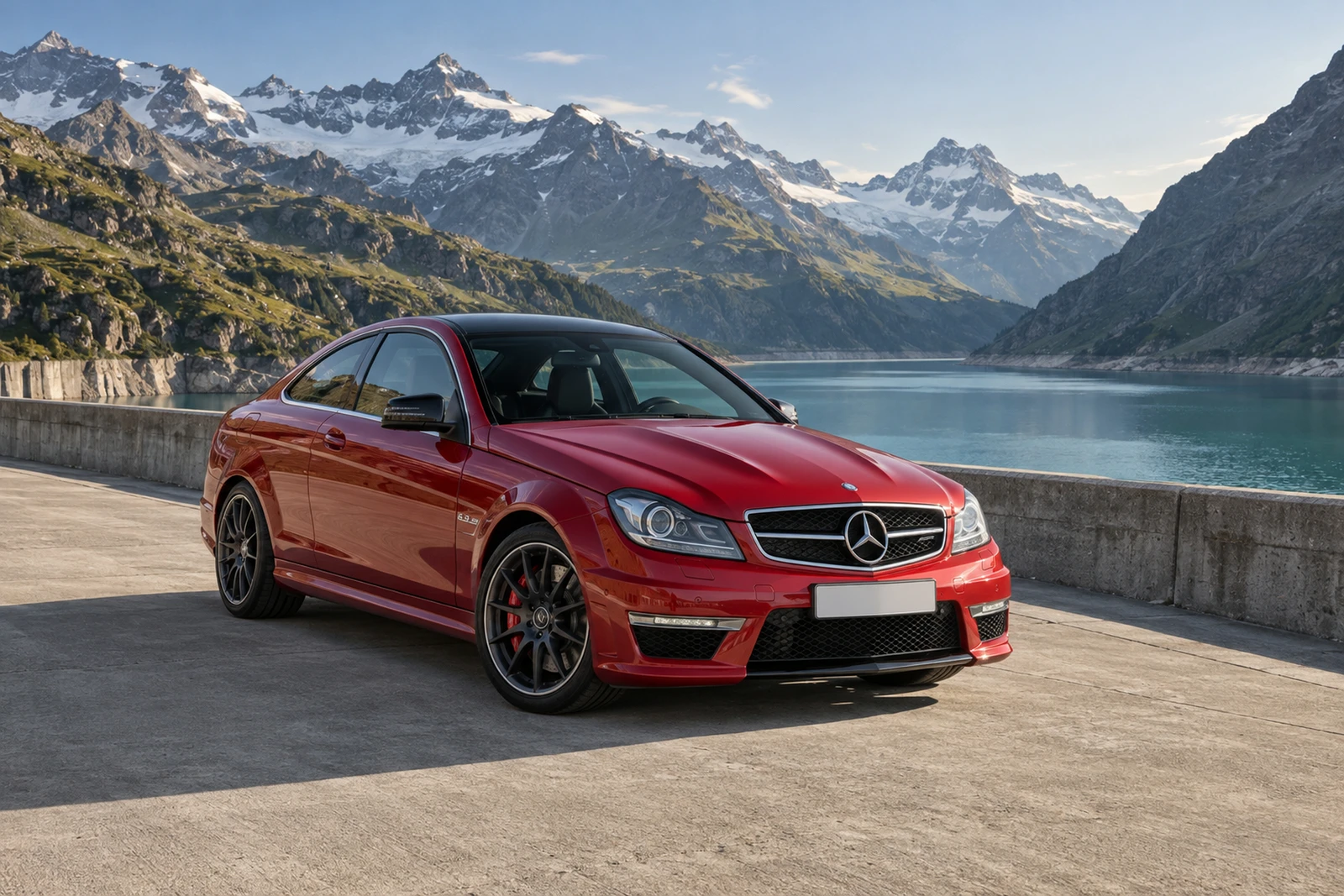 АВТО 1008336 Мерседес C63 W204 Красный Горная дамба