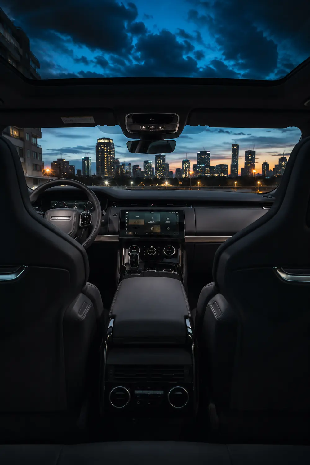 АВТО 1003811 сумеречный пустой салон Range Rover Sport