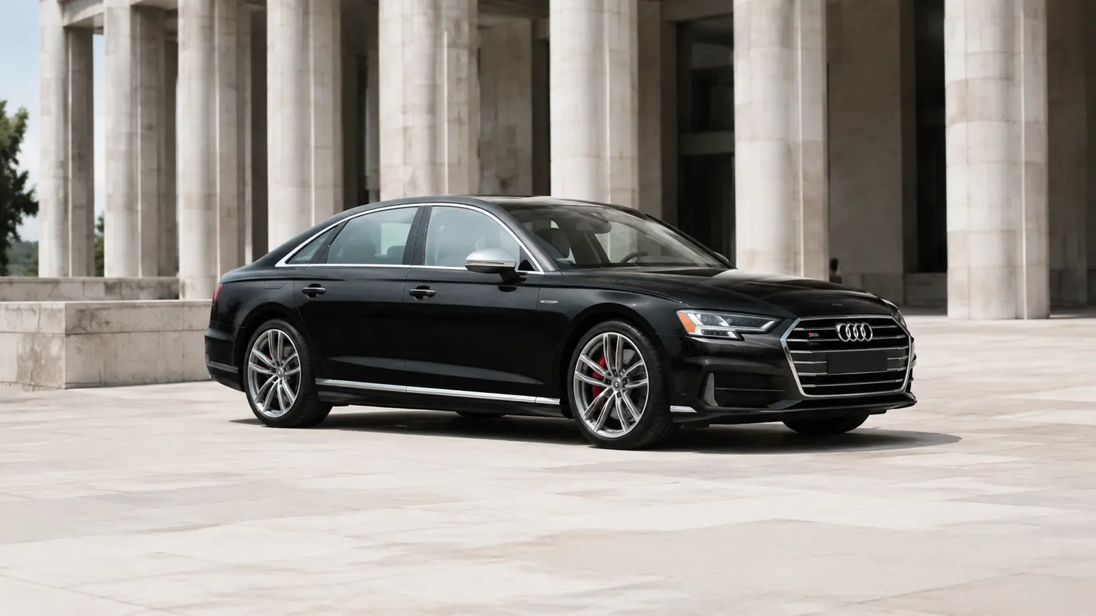 АВТО 1001503 Чёрный Audi S8 на каменной городской площади