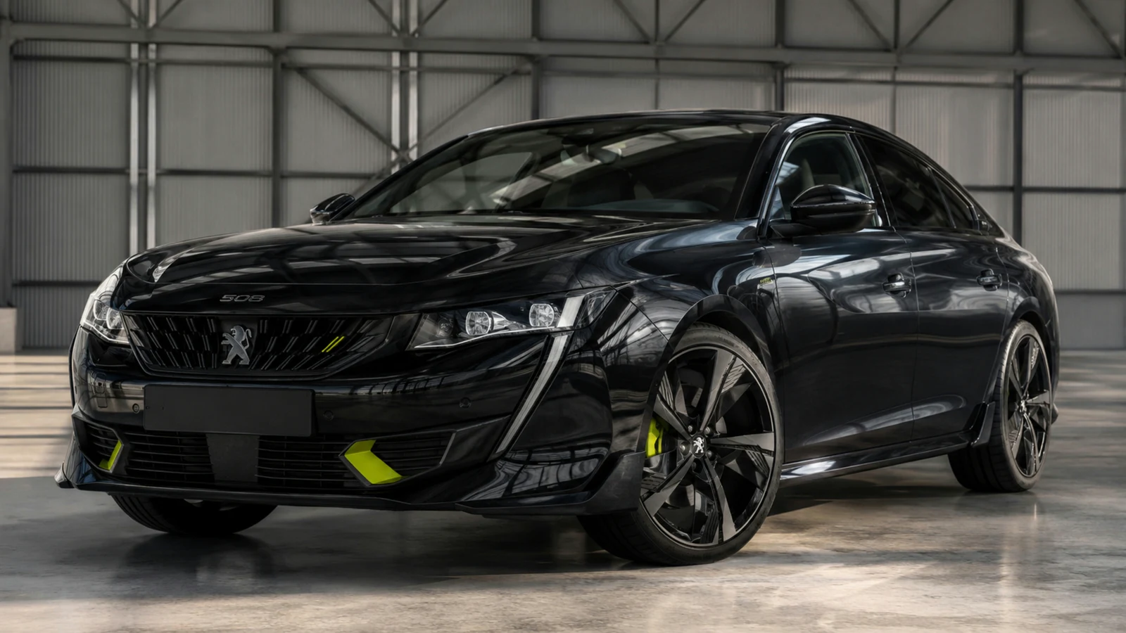 АВТО 1003226 чёрный Peugeot 508 PSE крупно премиальный кадр