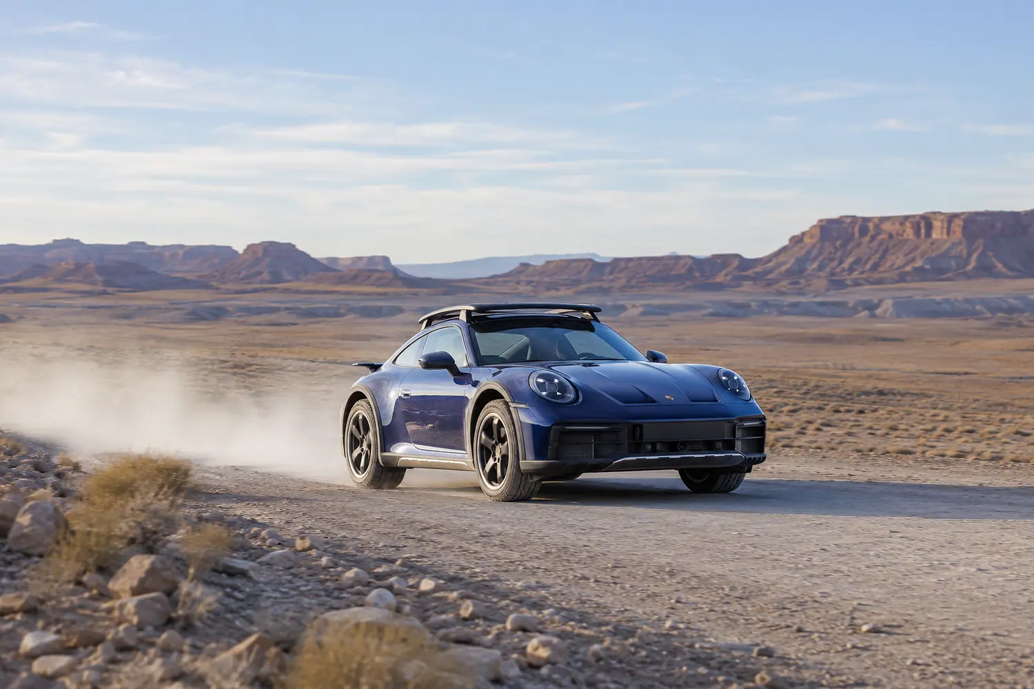 АВТО 1003614 синий Porsche 911 Dakar на гравийном плато