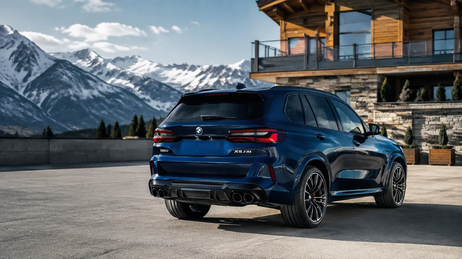 АВТО 1001321 Синий BMW X5 M на альпийской террасе