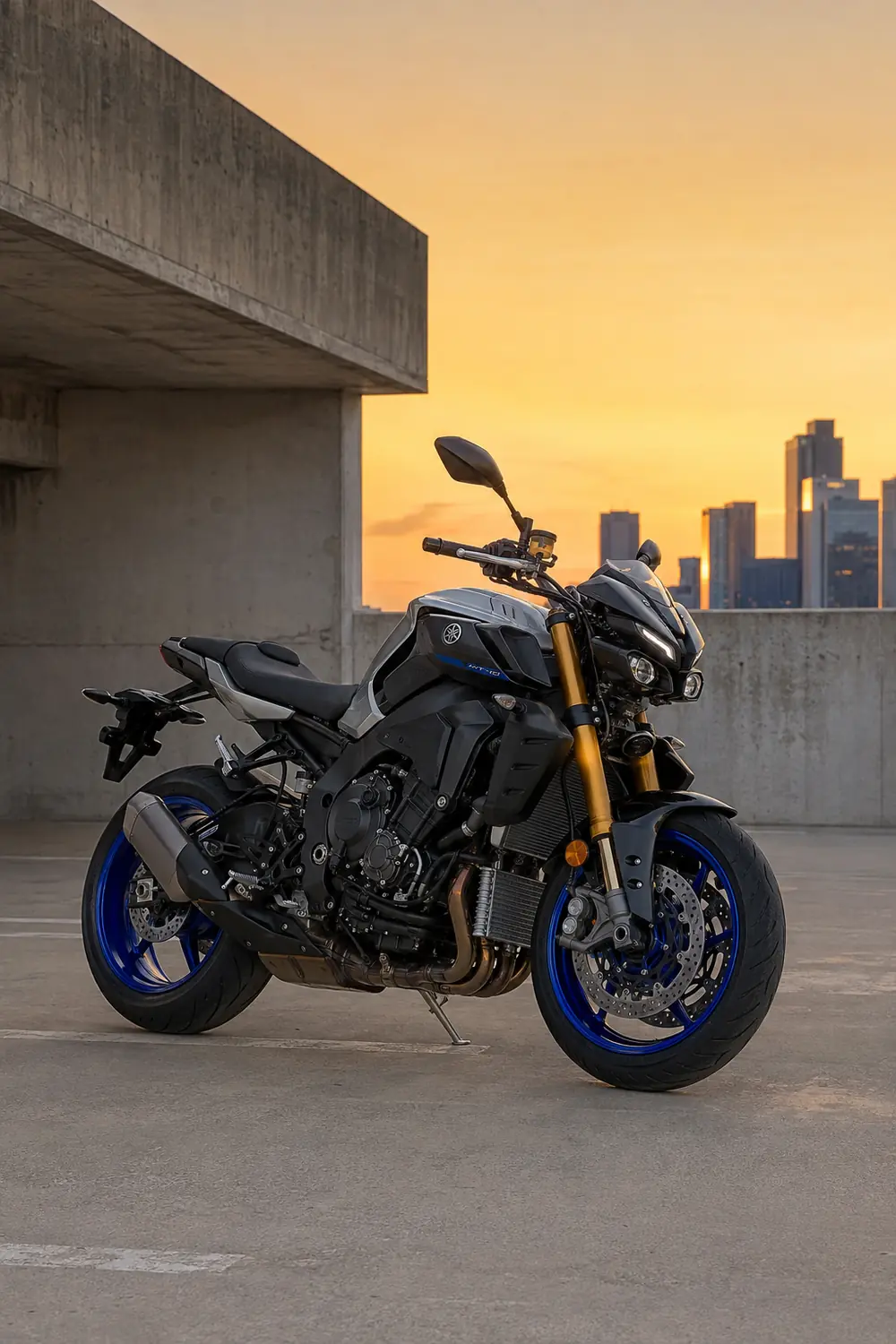 АВТО 1003741 серый Yamaha MT 10 SP на крыше паркинга