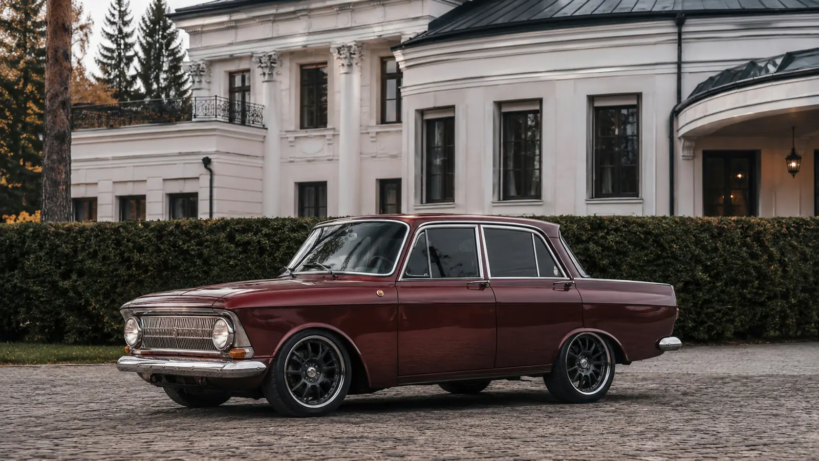 АВТО 1002627 кремовая русская классика у роскошной усадьбы