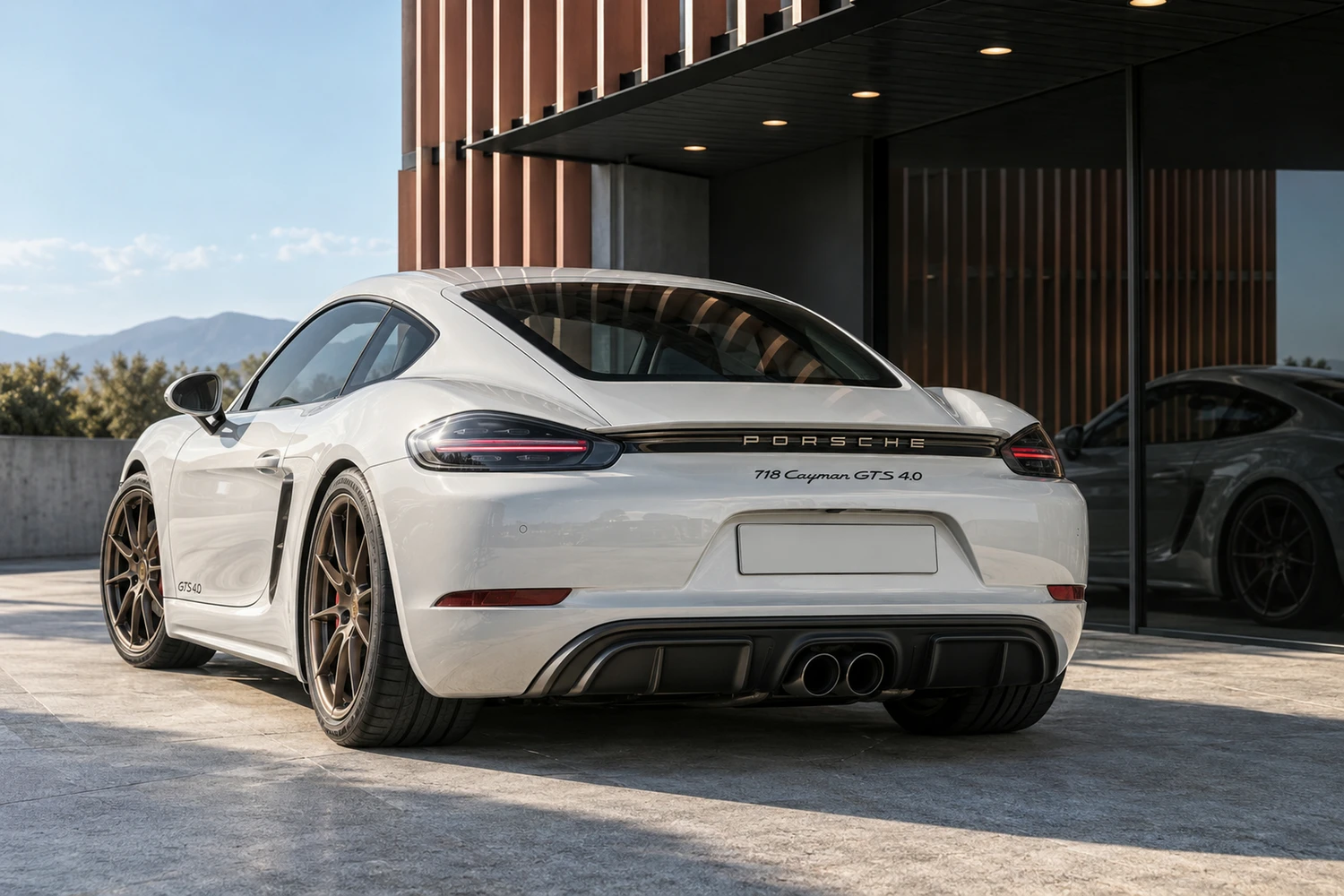 АВТО 1006916 Porsche 718 Cayman GTS жемчужный белый медный паркинг