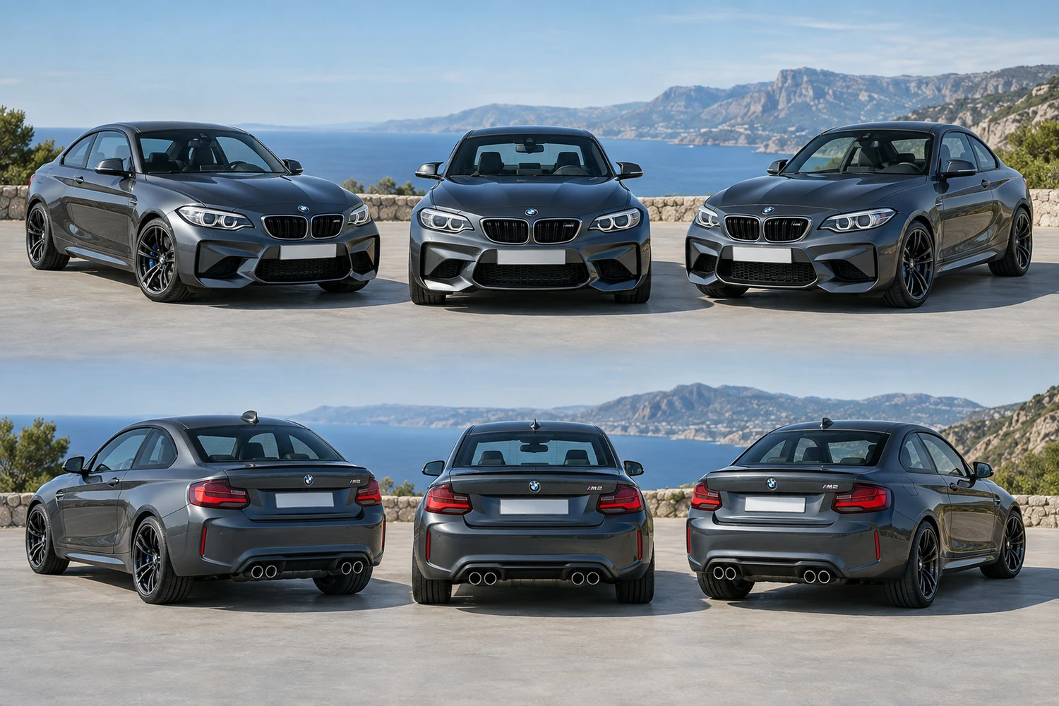 АВТО 1006866 BMW M2 F87 графит шесть ракурсов