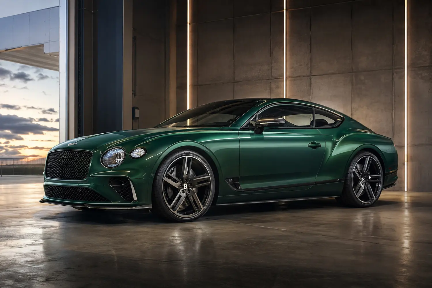 АВТО 1003825 изумрудный Bentley Continental GT Speed в студии керамического покрытия