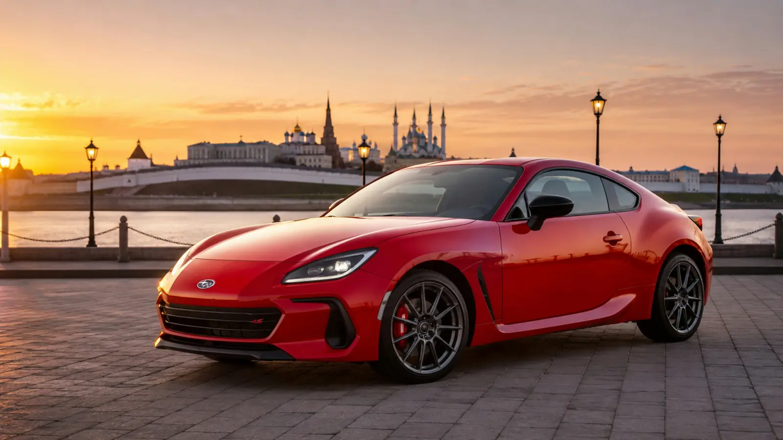 АВТО 1003312 ярко-красный Subaru BRZ tS крупно свет и тень по кузову