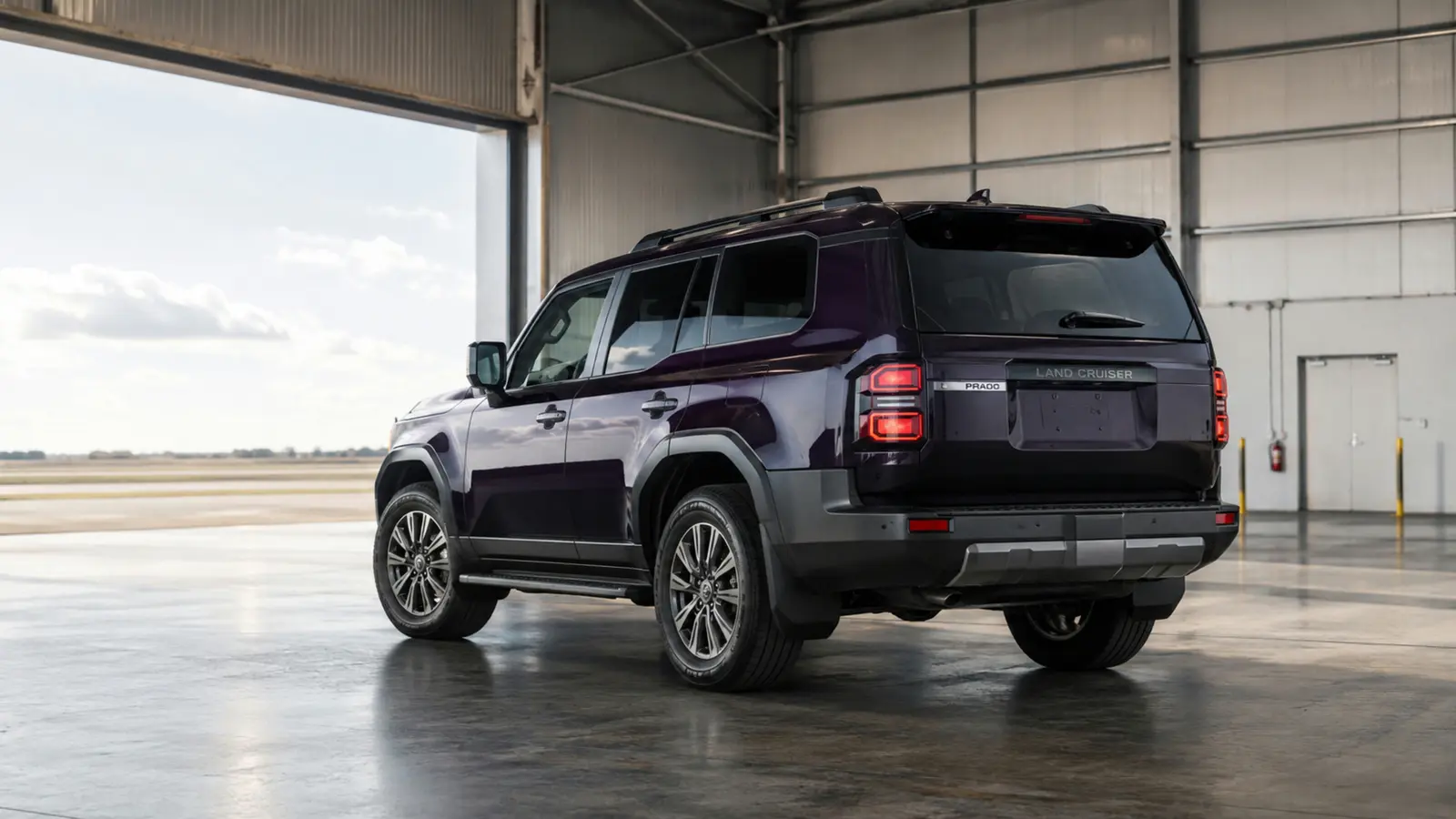 АВТО 1003302 фиолетовый Toyota Land Cruiser Prado 250 целиком задний три четверти на перевале