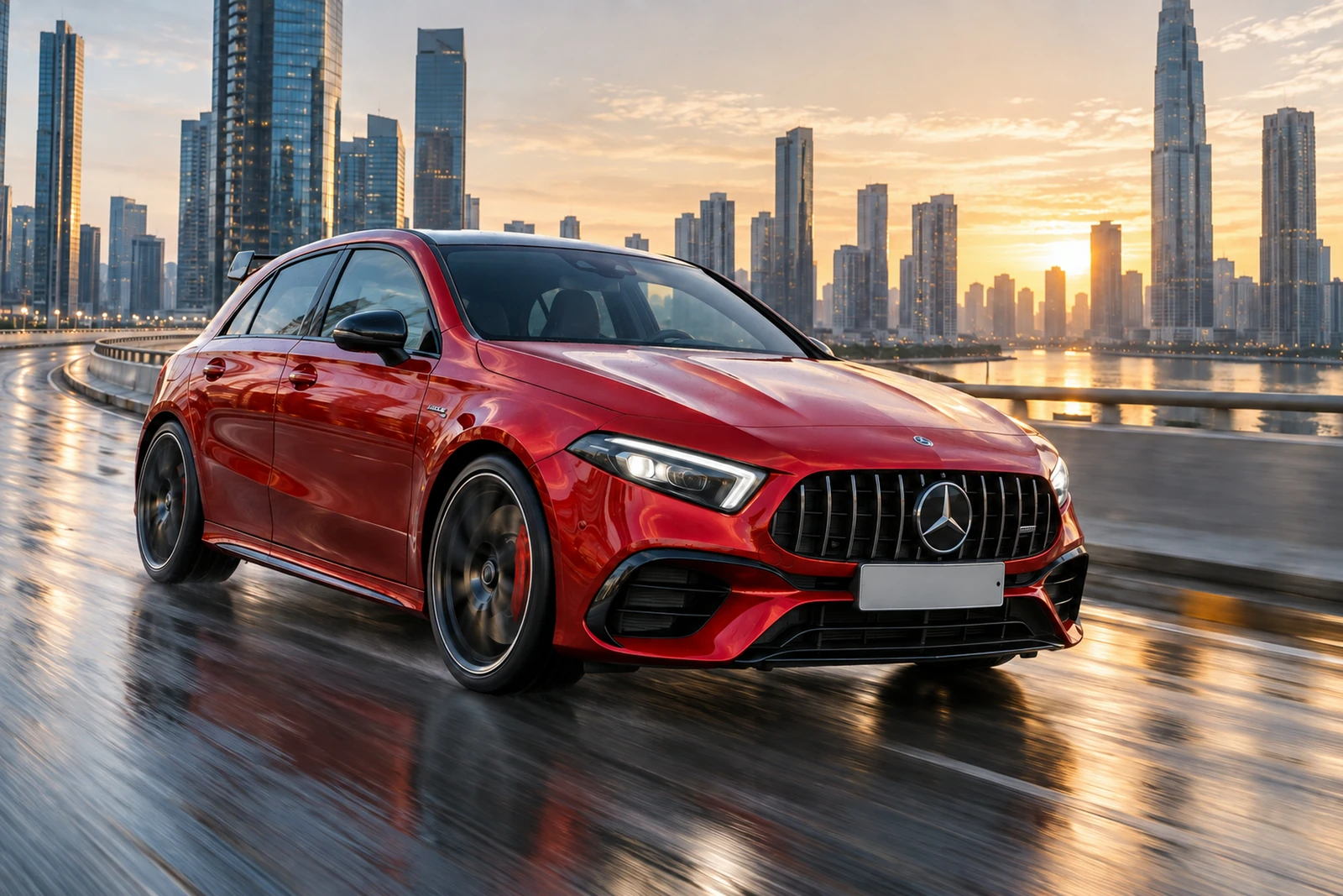 АВТО 1007770 Мерседес-AMG-A45S-мокрый-сити