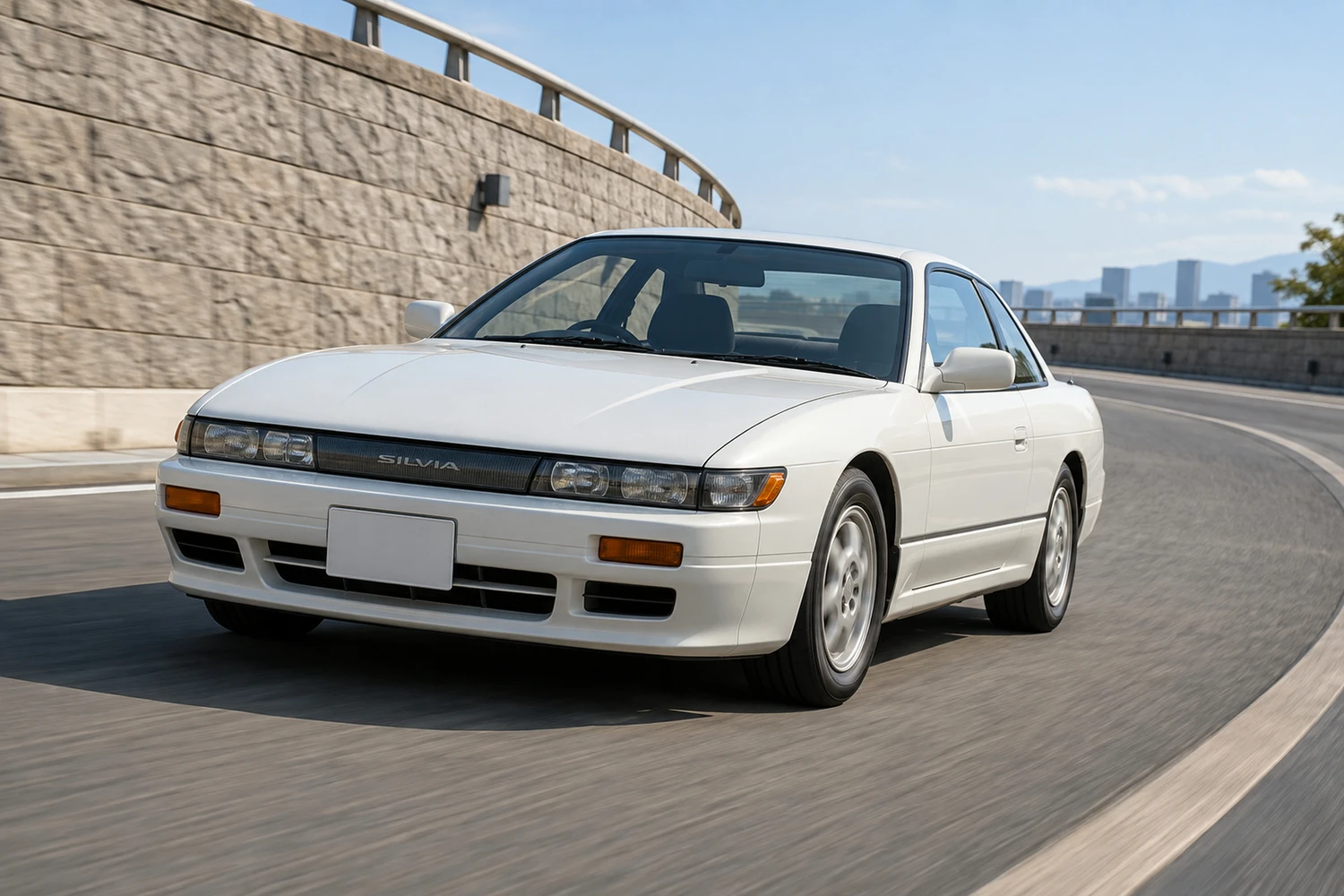 АВТО 1006928 Nissan Silvia S13 жемчужный белый городской пандус
