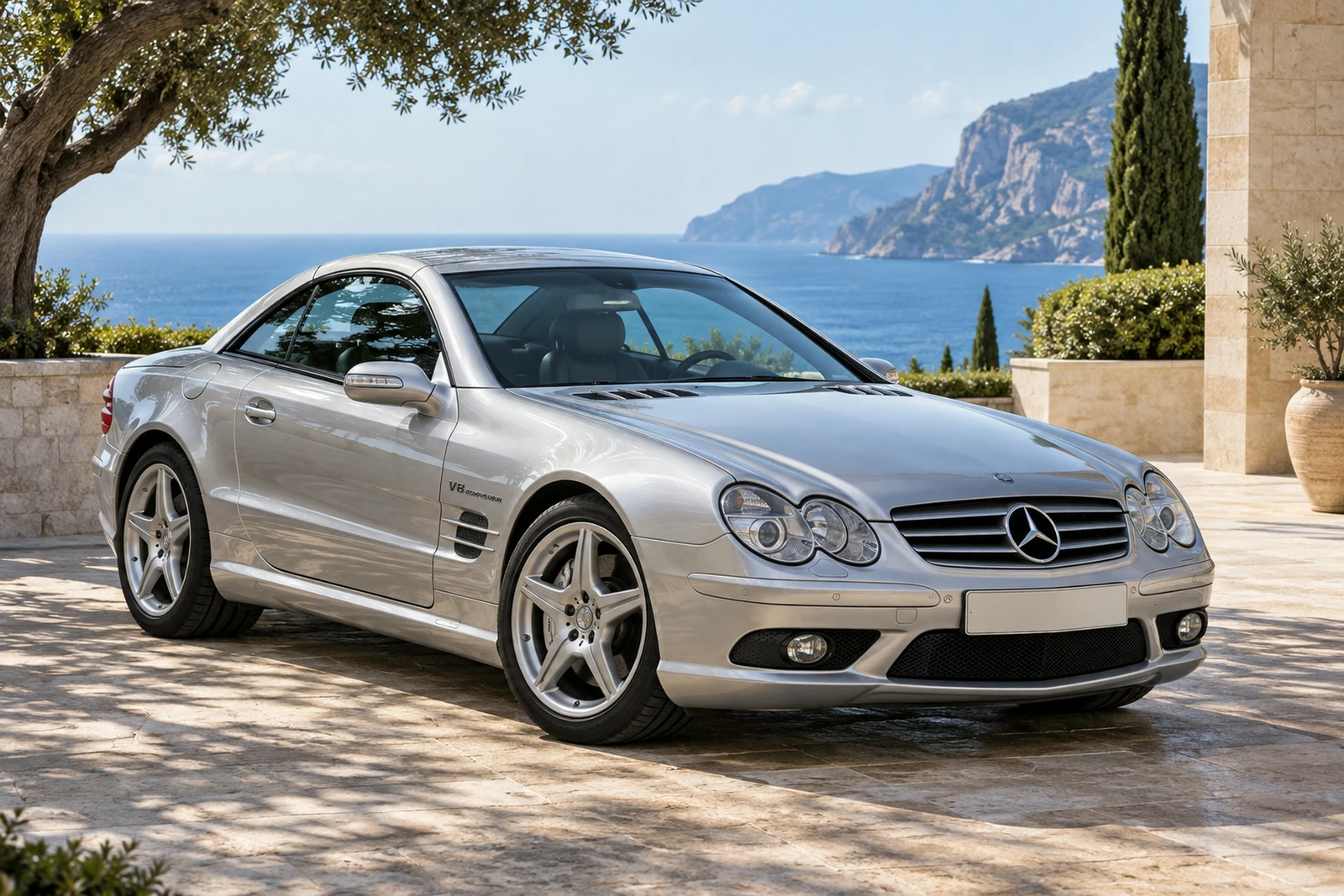 АВТО 1008304 Мерседес SL55 R230 Серебристый Лазурный берег