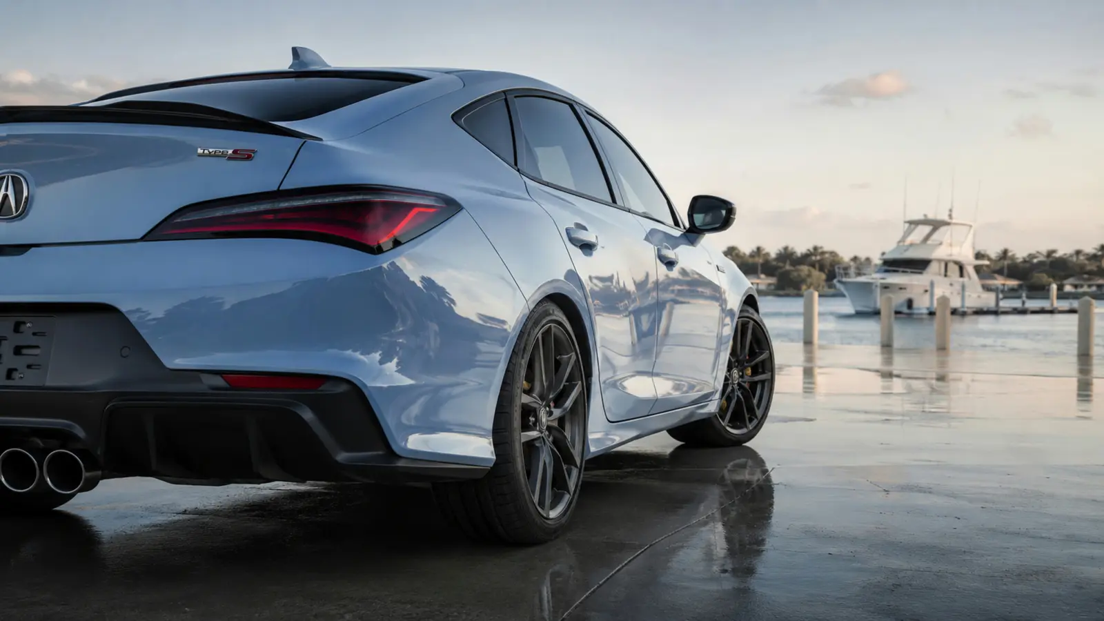 АВТО 1003316 ледяной голубой Acura Integra Type S крупно заднее колесо и линия борта
