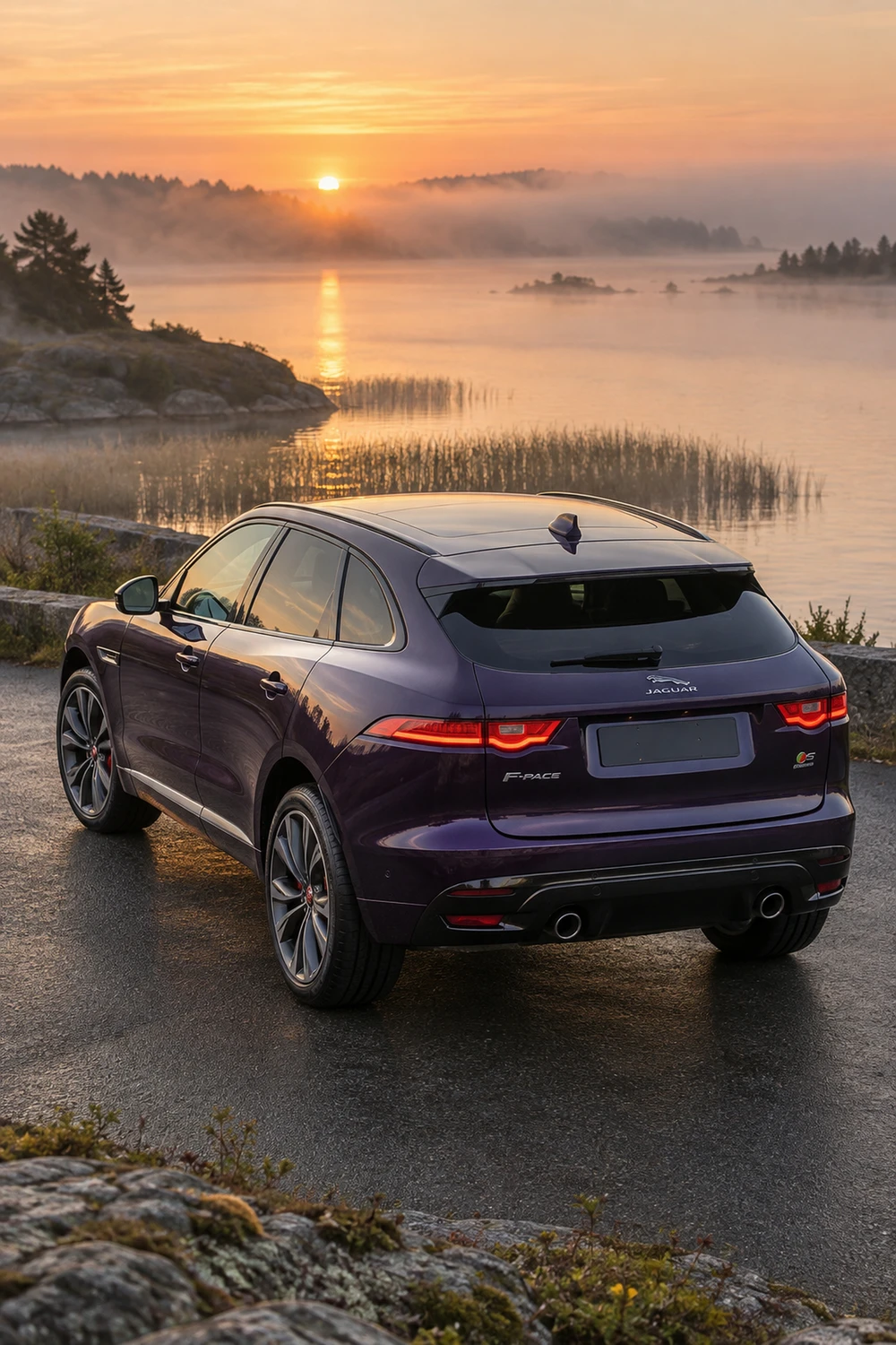 АВТО 1006787 Jaguar F Pace S фиолетовый лучи над заливом