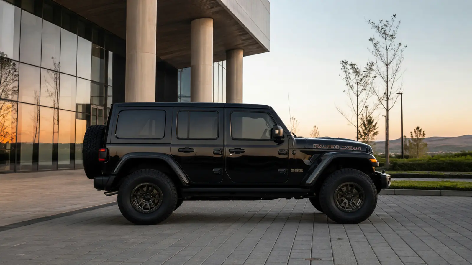 АВТО 1003329 глубокий чёрный Jeep Wrangler Rubicon 392 целиком чистый профиль