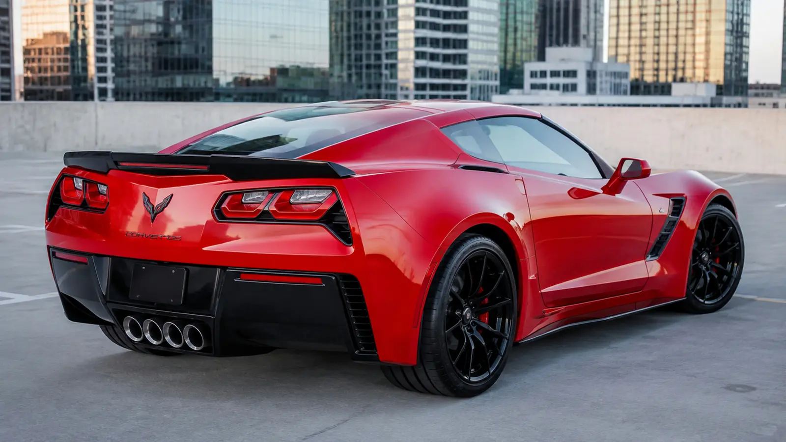 АВТО 1003203 красный Chevrolet Corvette Z06 крупно премиальный кадр