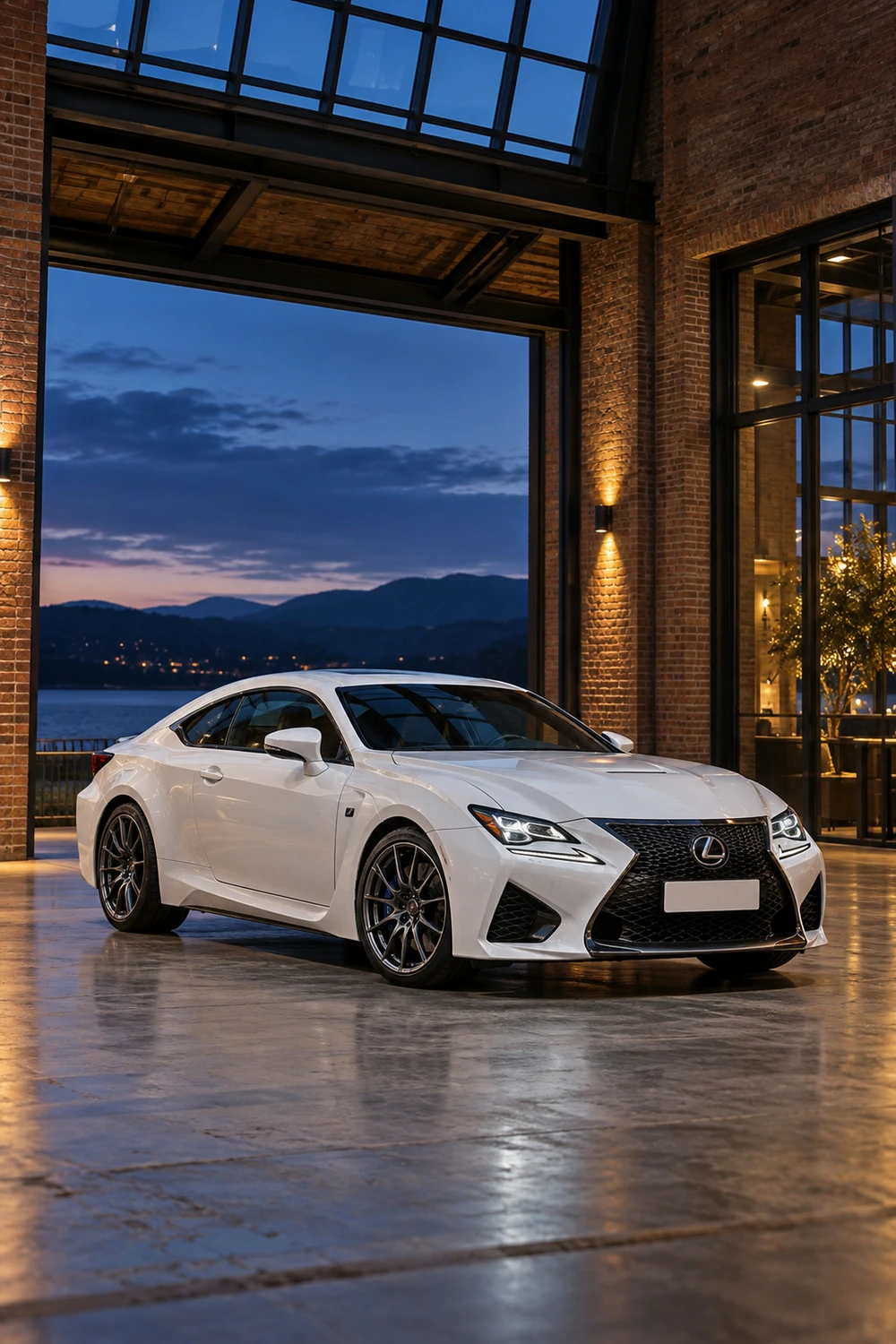 АВТО 1007228 Lexus RC F белый индустриальный павильон
